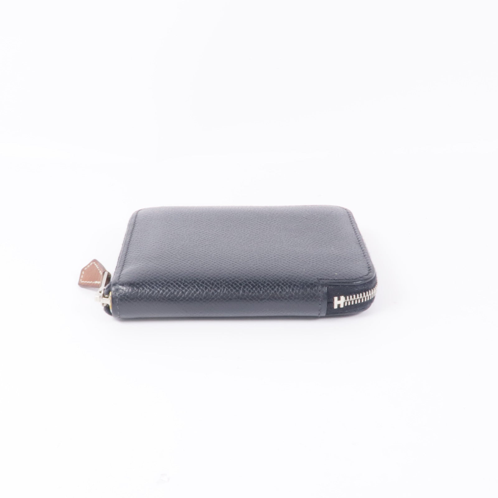 HERMES Epsom皮革Azap Silk In Compact銀扣錢包Noir