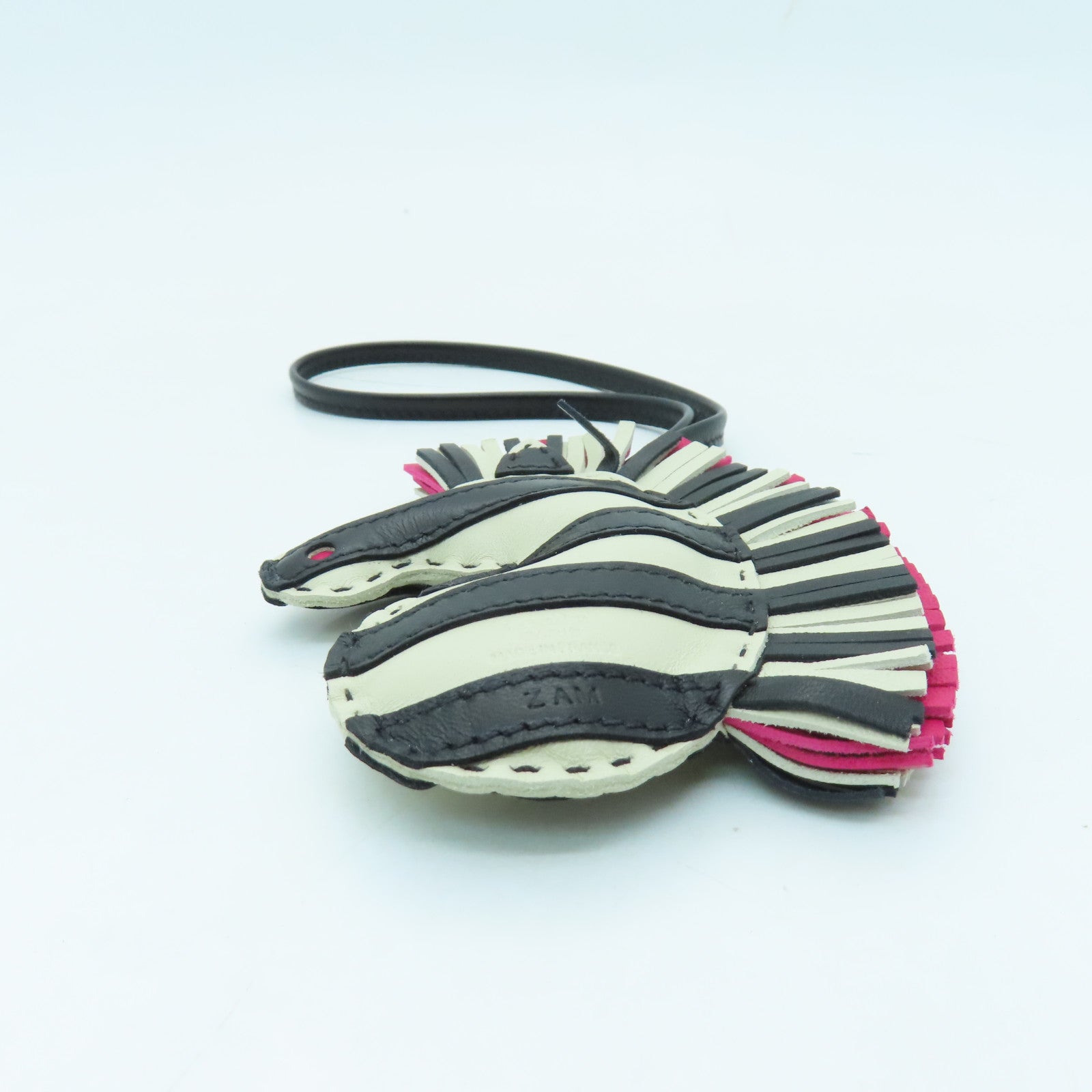 HERMES Milo Leather Geegee Savannah Charm Charm Black/White/Pink