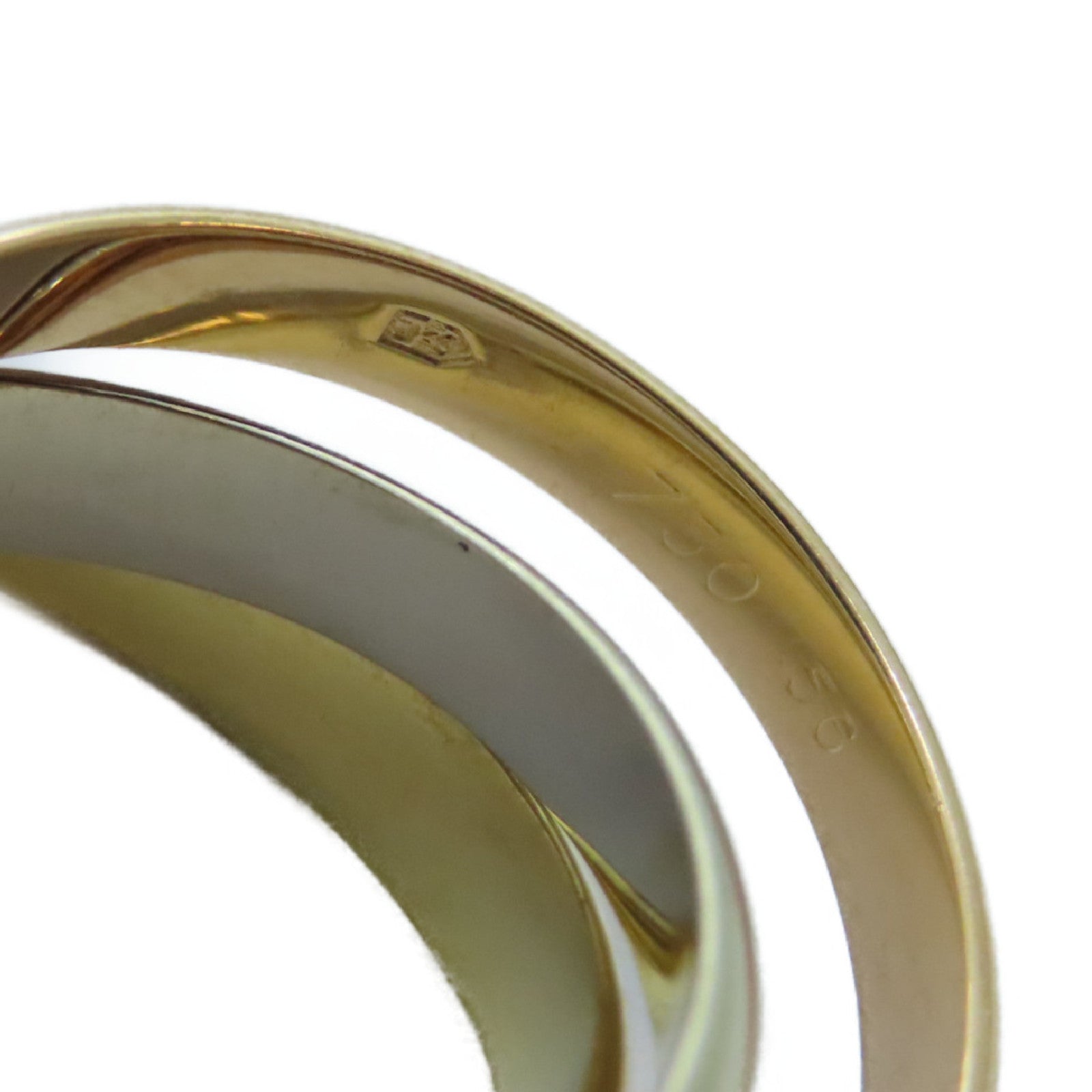 CARTIER 18K黃金/白金/玫瑰金Trinity戒指Cartier#56/US#7.5
