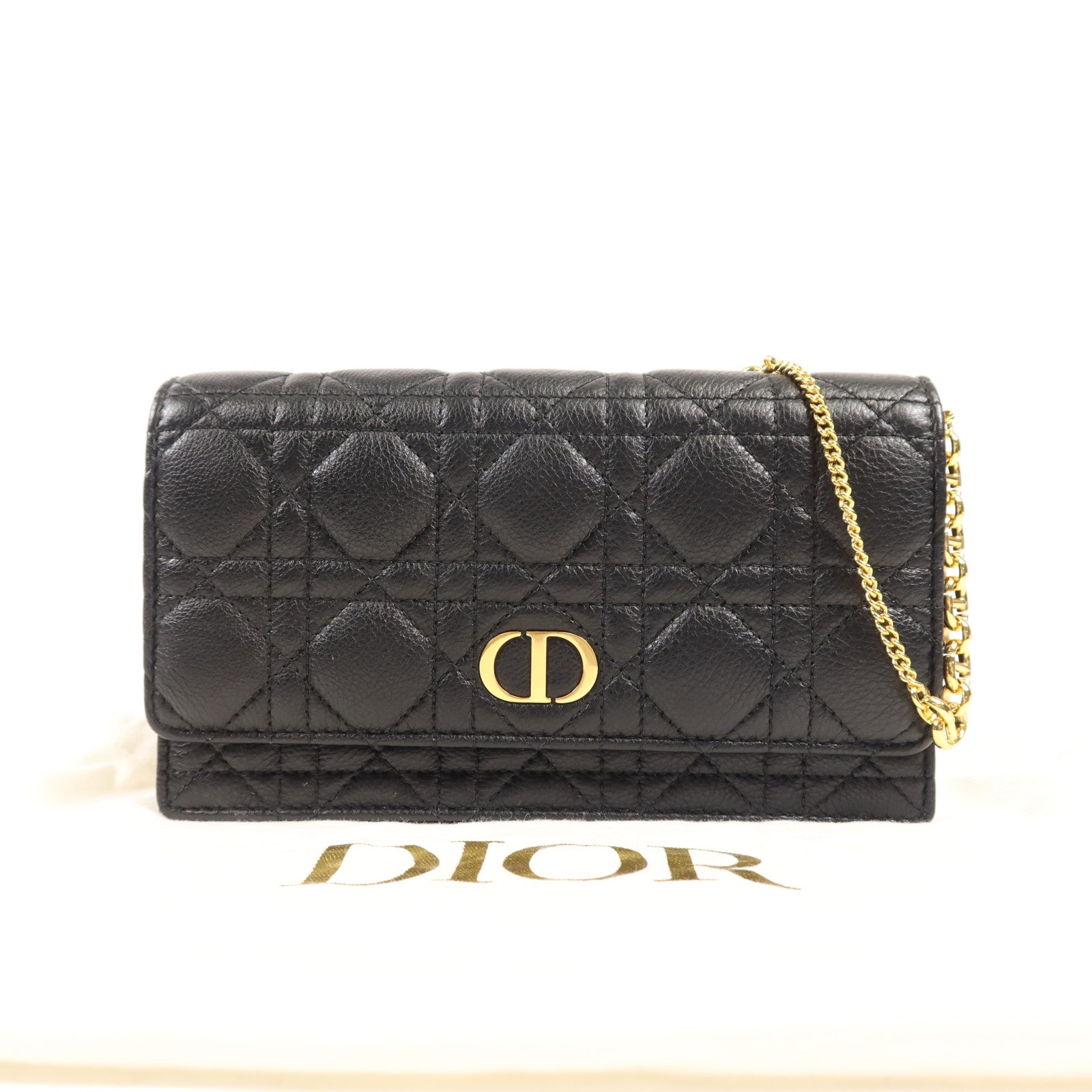 Dior 羊皮皮革Caro Pouch金扣肩背袋