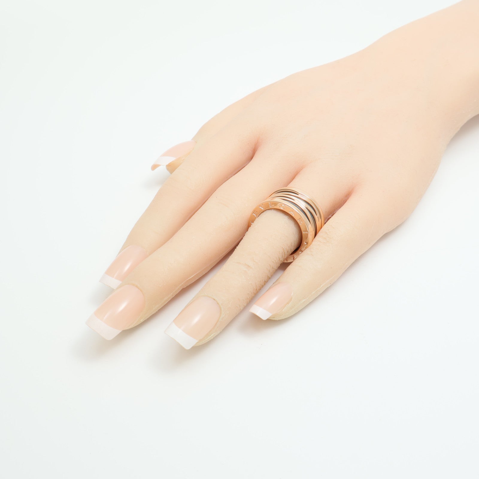 BVLGARI 18K玫瑰金B.Zerol Design Legend Ring琺瑯戒指