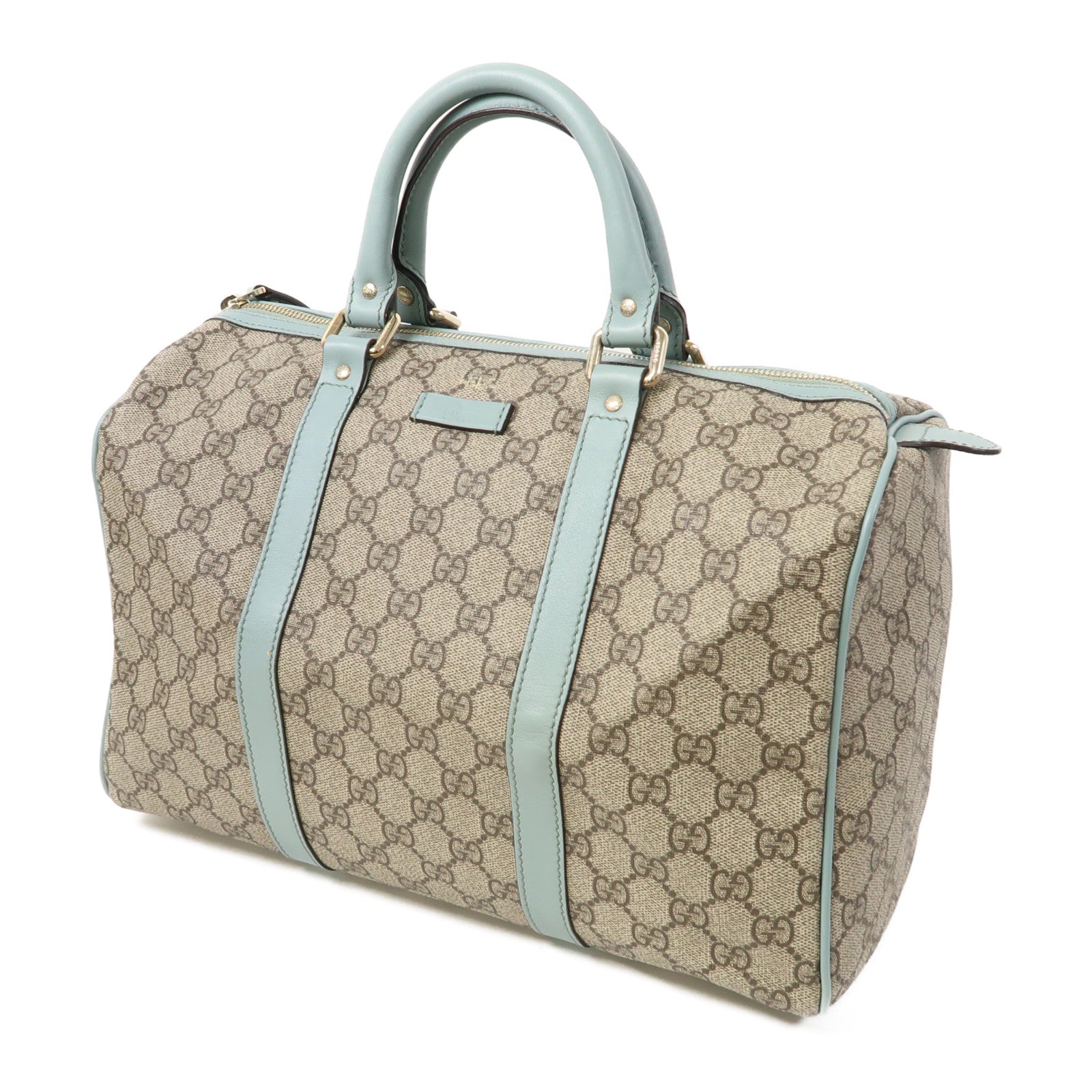 GUCCI 塗層帆布Boston Handbag金扣手挽袋米色