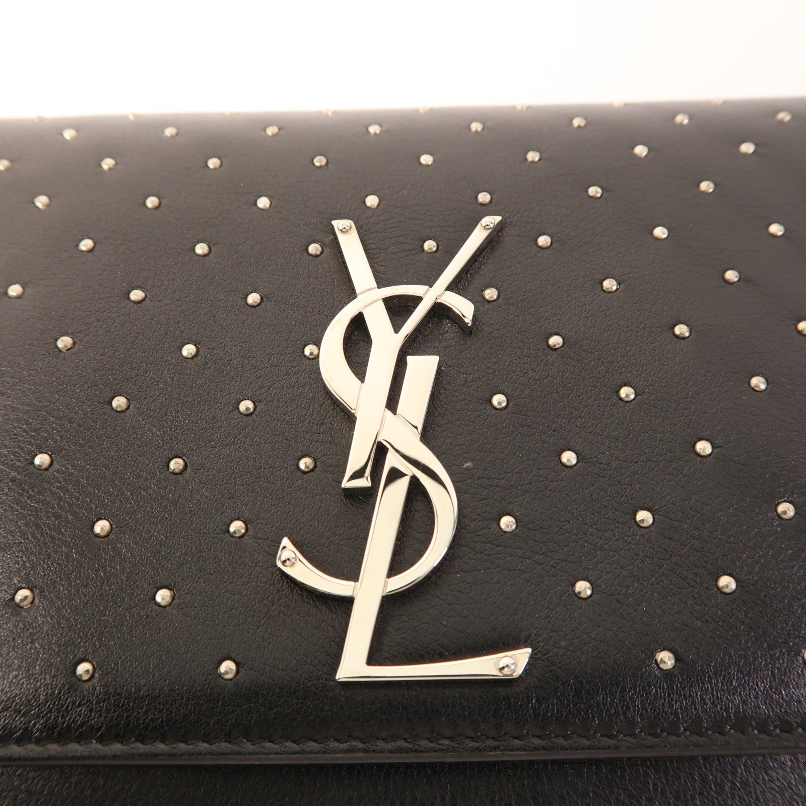 SAINT LAURENT 牛皮皮革Clutch Bag銀扣手拿包