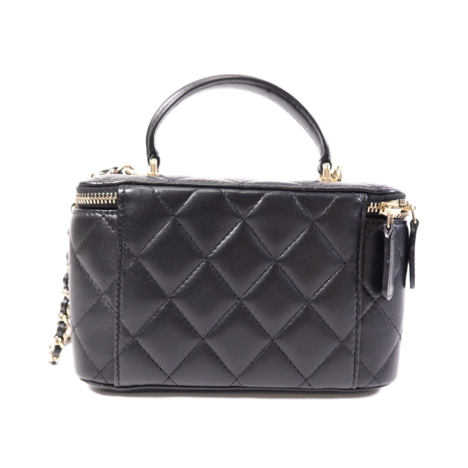 CHANEL 羊皮皮革Vanity Case金扣鏈帶肩背袋