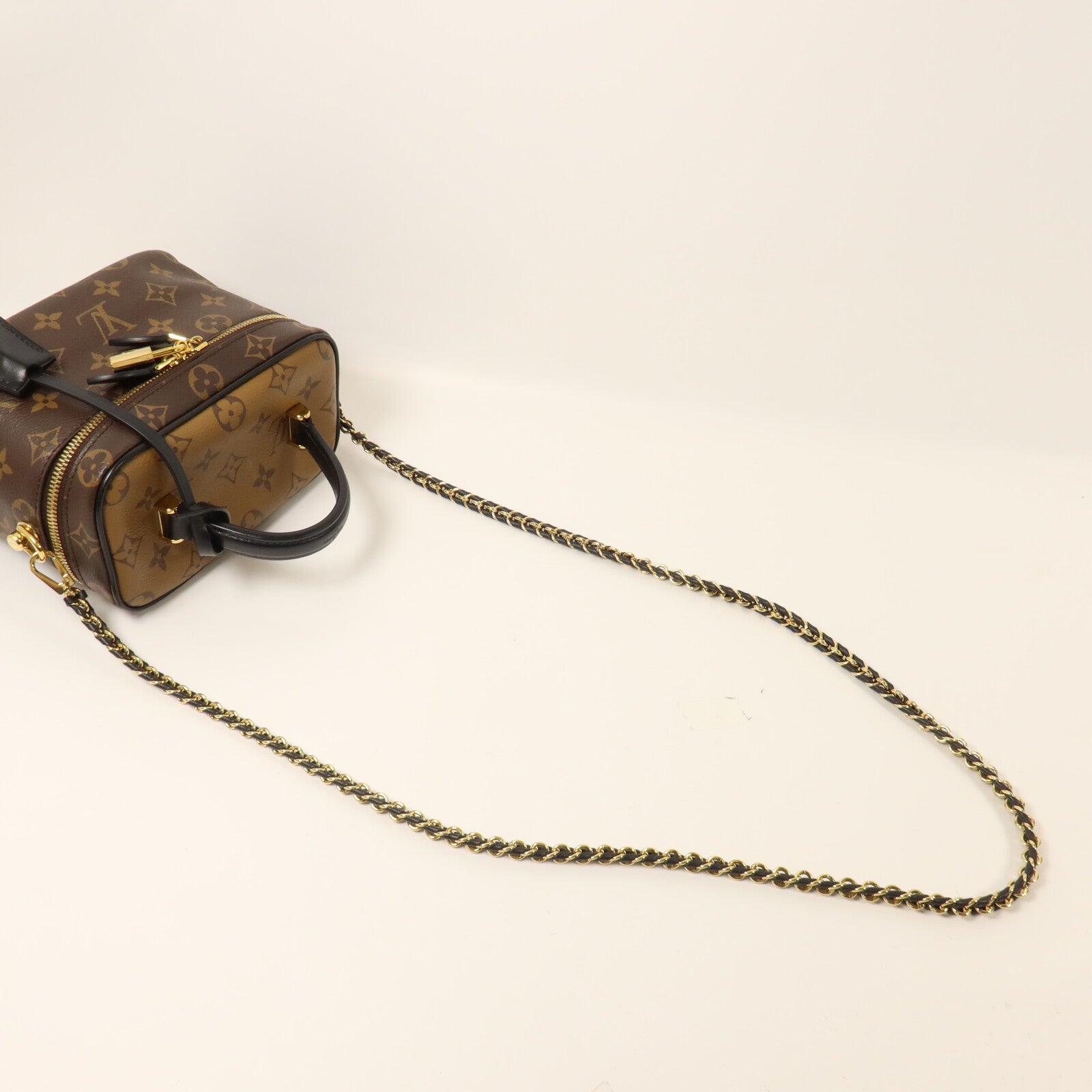 LOUIS VUITTON Monogram Reverse Vanity PM鏈帶手挽肩背兩用袋