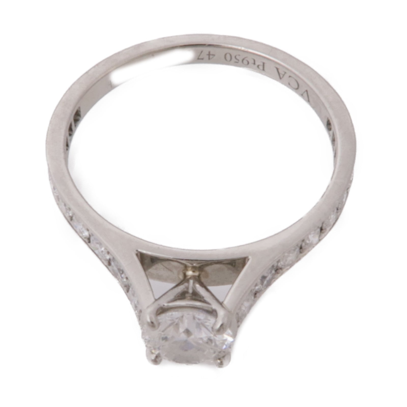 Van Cleef & Arpels【激減優惠】 PT950鉑金Romance Solitaire Ring鑽石戒指US#4.25