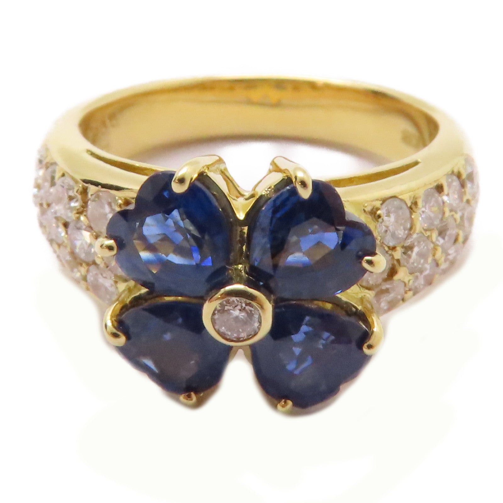 JEWELRY 【激減優惠】18K黃金/2.32ct藍寶石/0.64ct鑽石Sapphire Ring戒指US#5.75