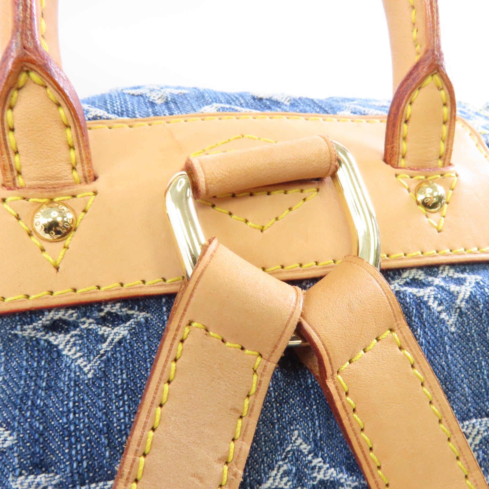 LOUIS VUITTON Monogram Denim Sac A Dos PM金扣背包藍色