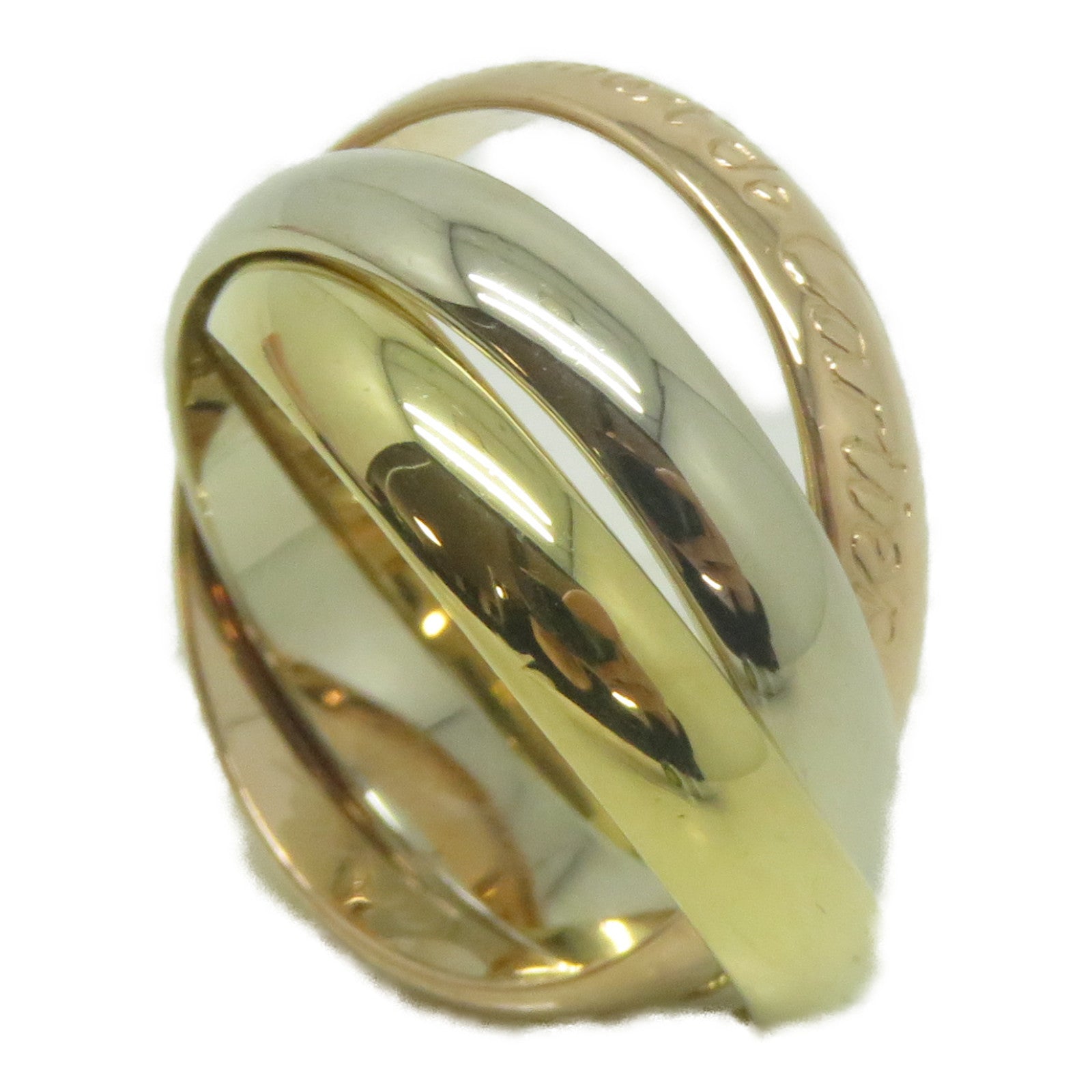 CARTIER 18K黃金/白金/玫瑰金Trinity戒指Cartier#50/US#5.25