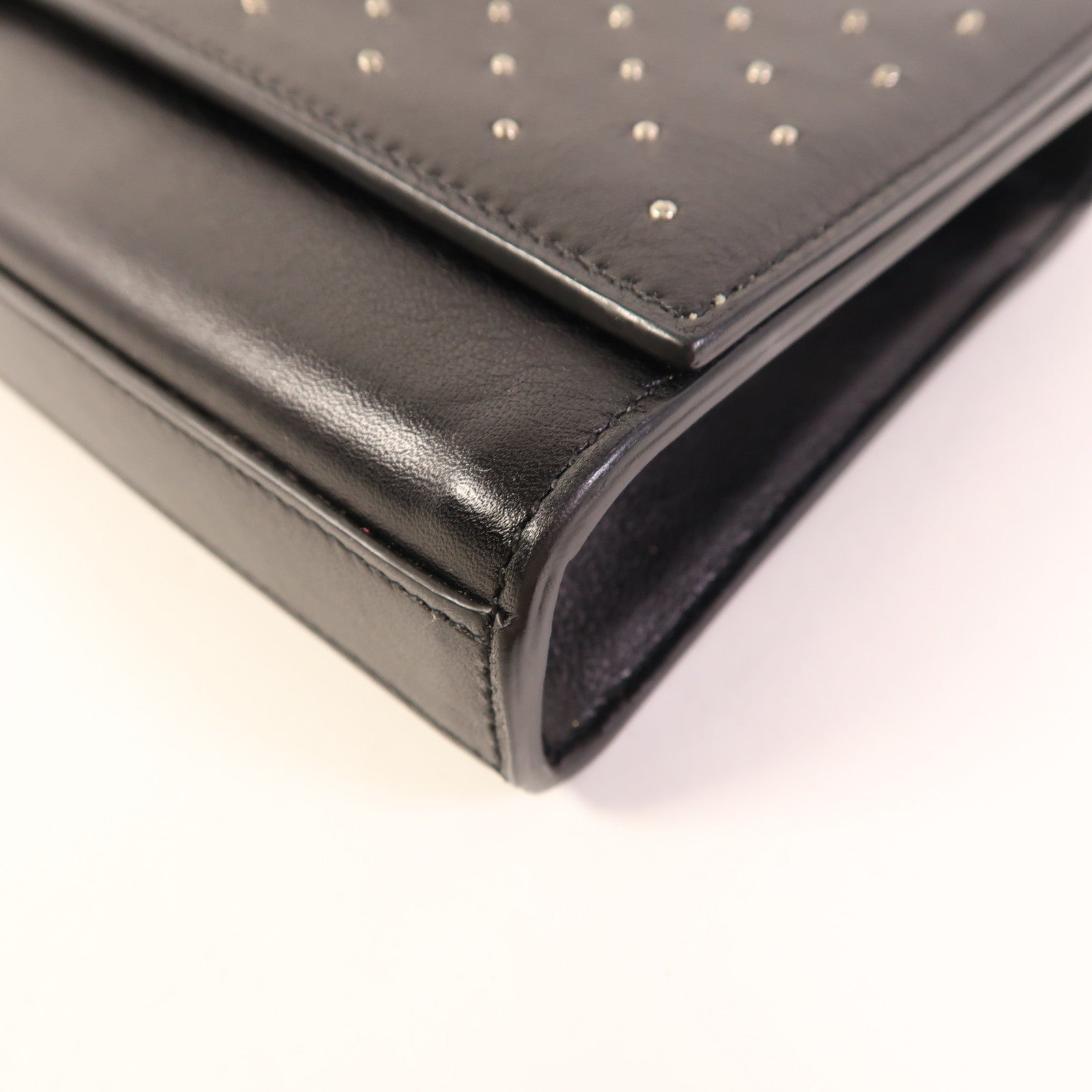 SAINT LAURENT 牛皮皮革Clutch Bag銀扣手拿包