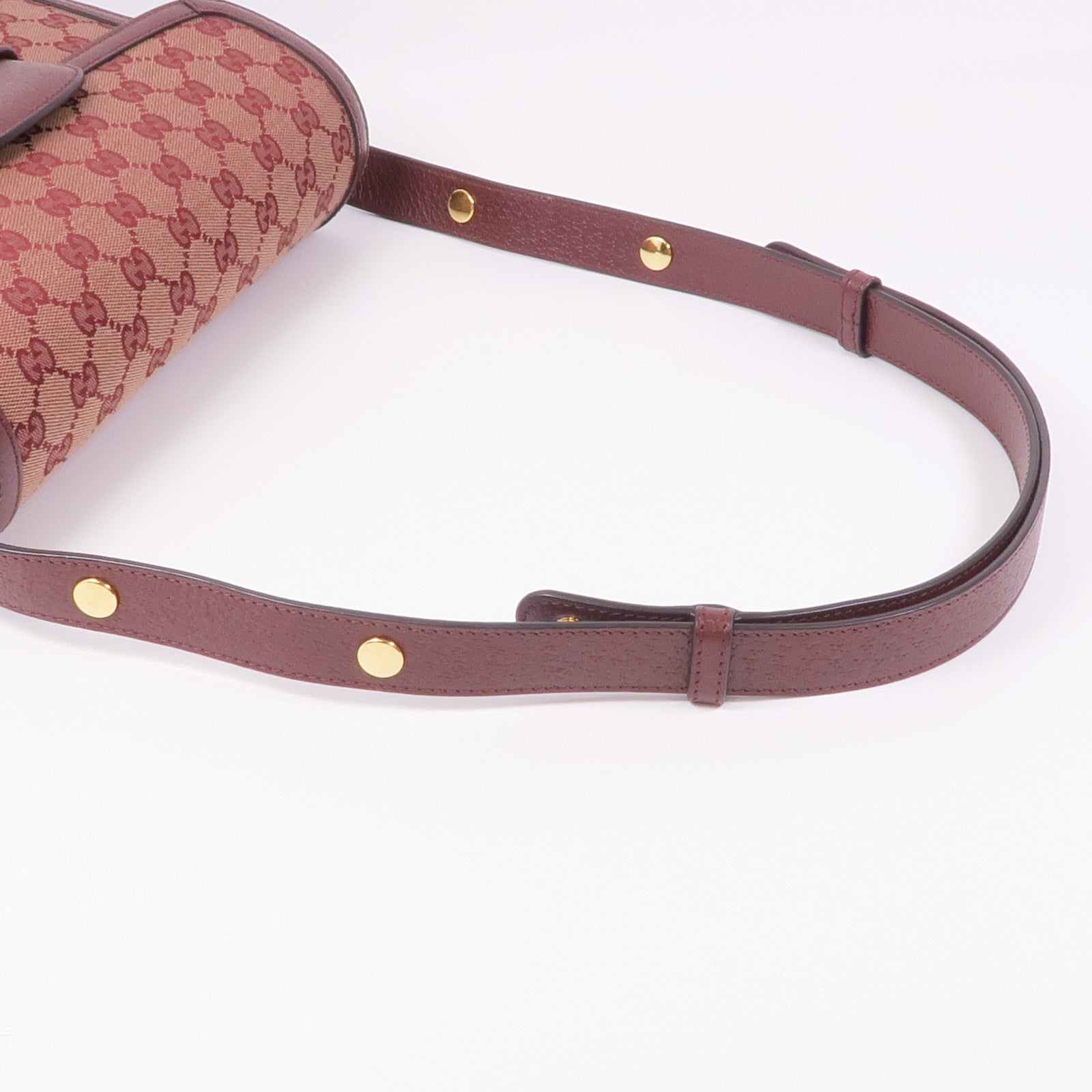 GUCCI 塗層帆布Horsebit 1955金扣肩背袋