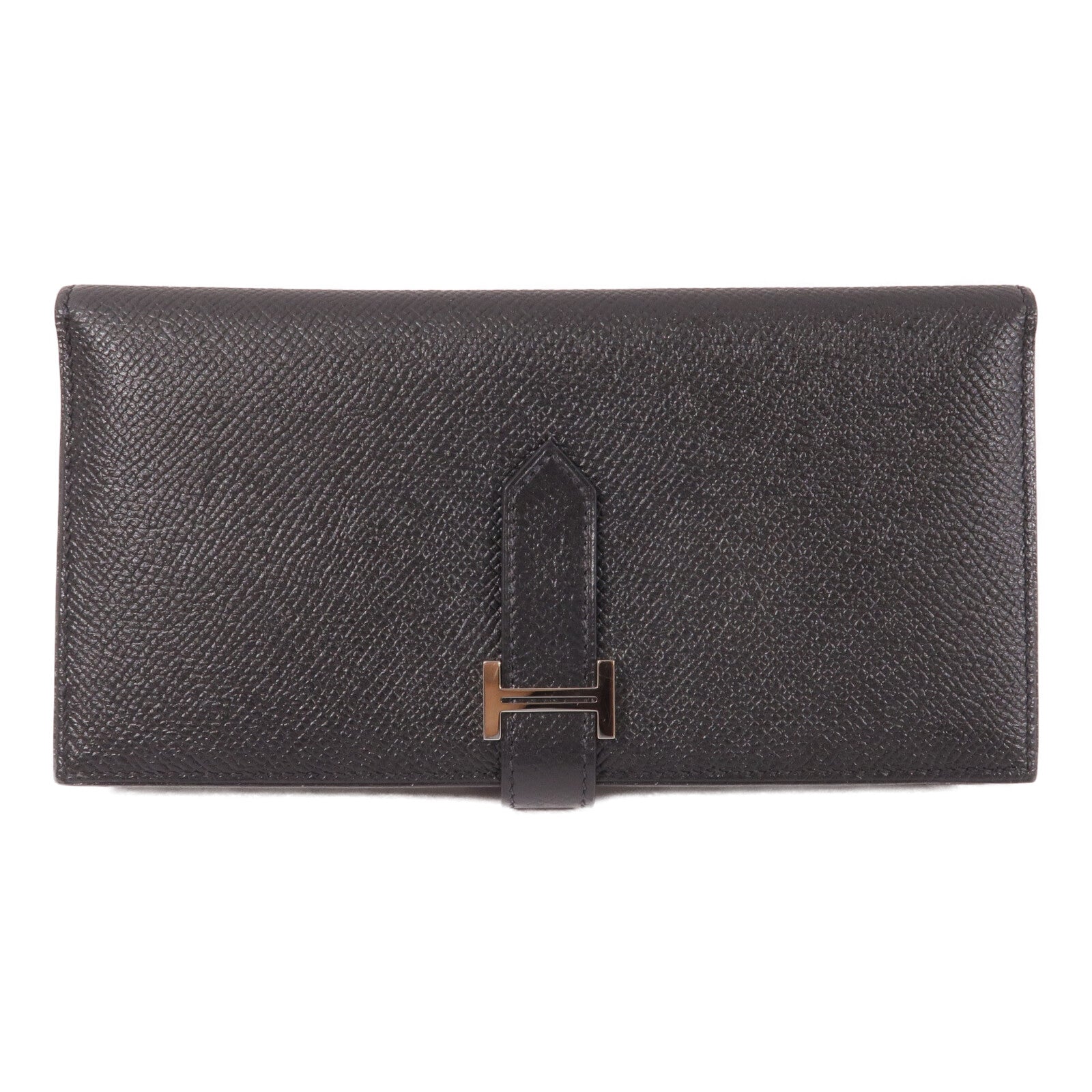 HERMES Epsom皮革Zipper long Wallet長錢包Noir