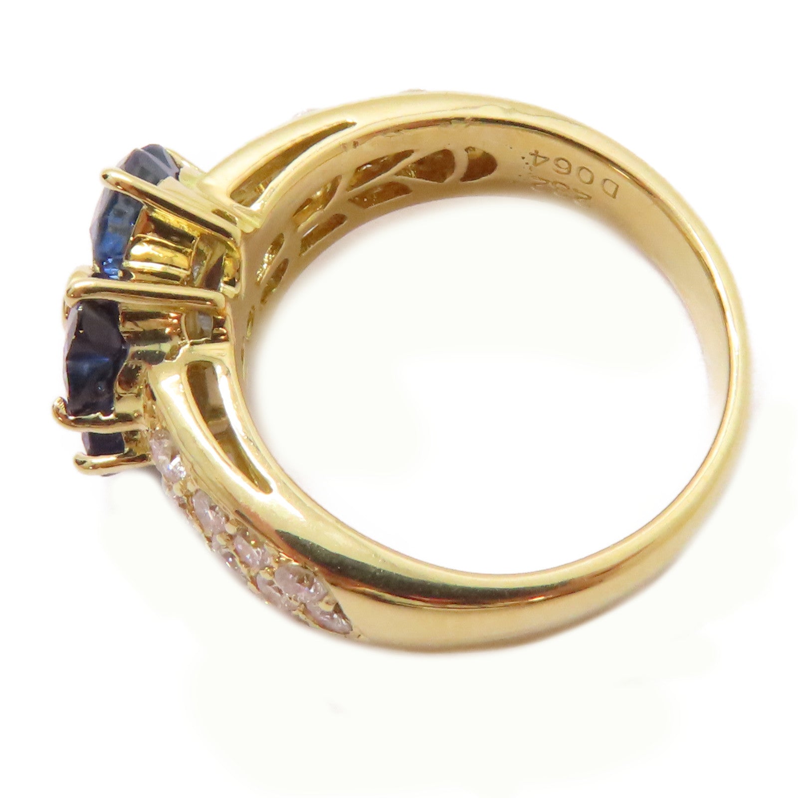 JEWELRY 【激減優惠】18K黃金/2.32ct藍寶石/0.64ct鑽石Sapphire Ring戒指US#5.75