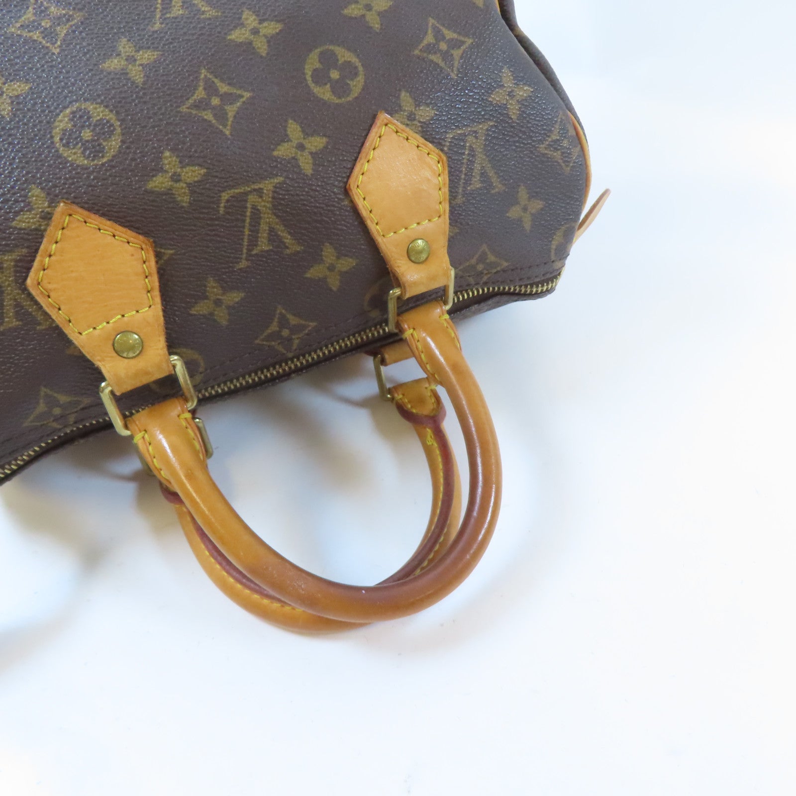 LOUIS VUITTON Monogram Speedy 25金扣手挽袋啡色