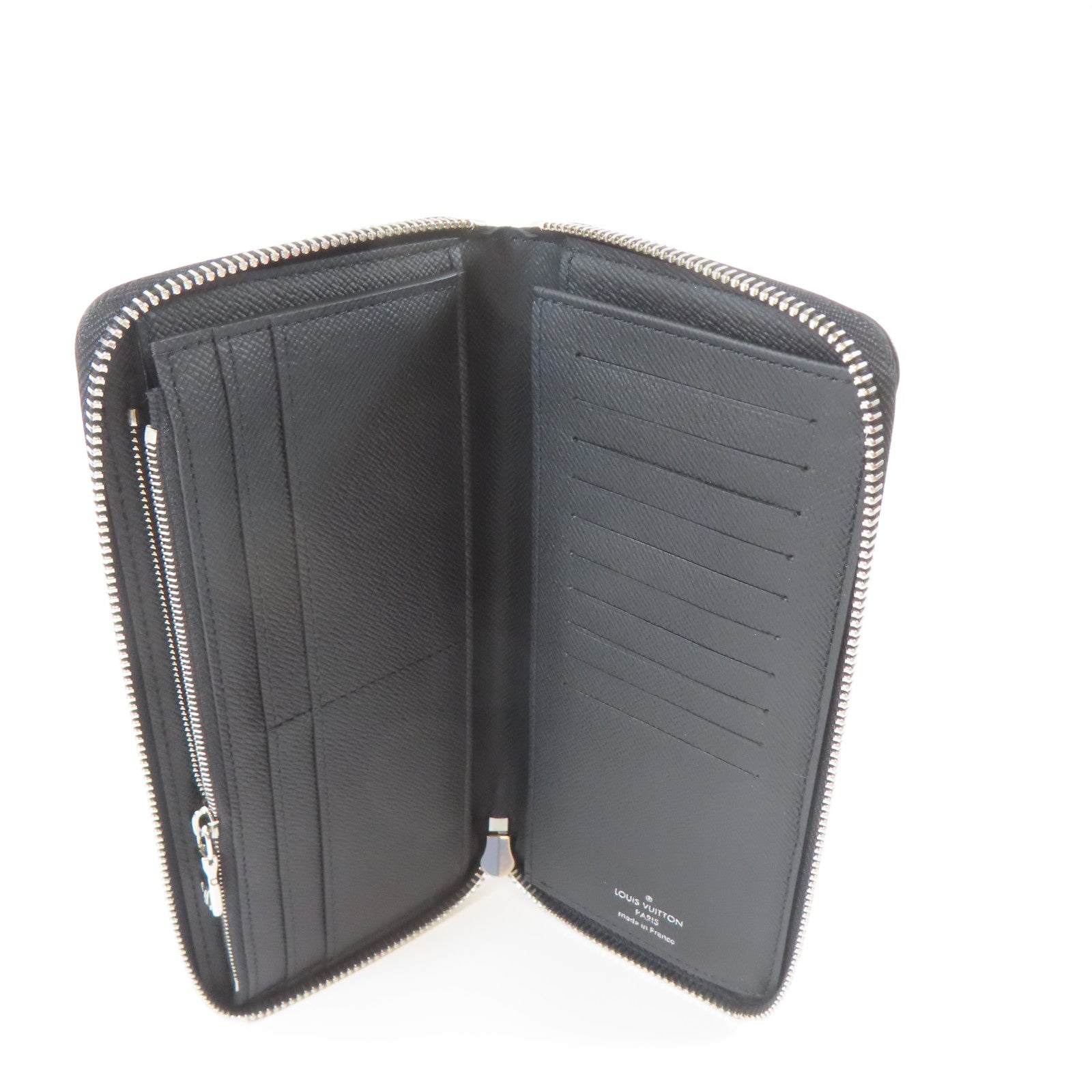 LOUIS VUITTON Damier Graphite Zippy Wallet Vertical銀扣長錢包黑色