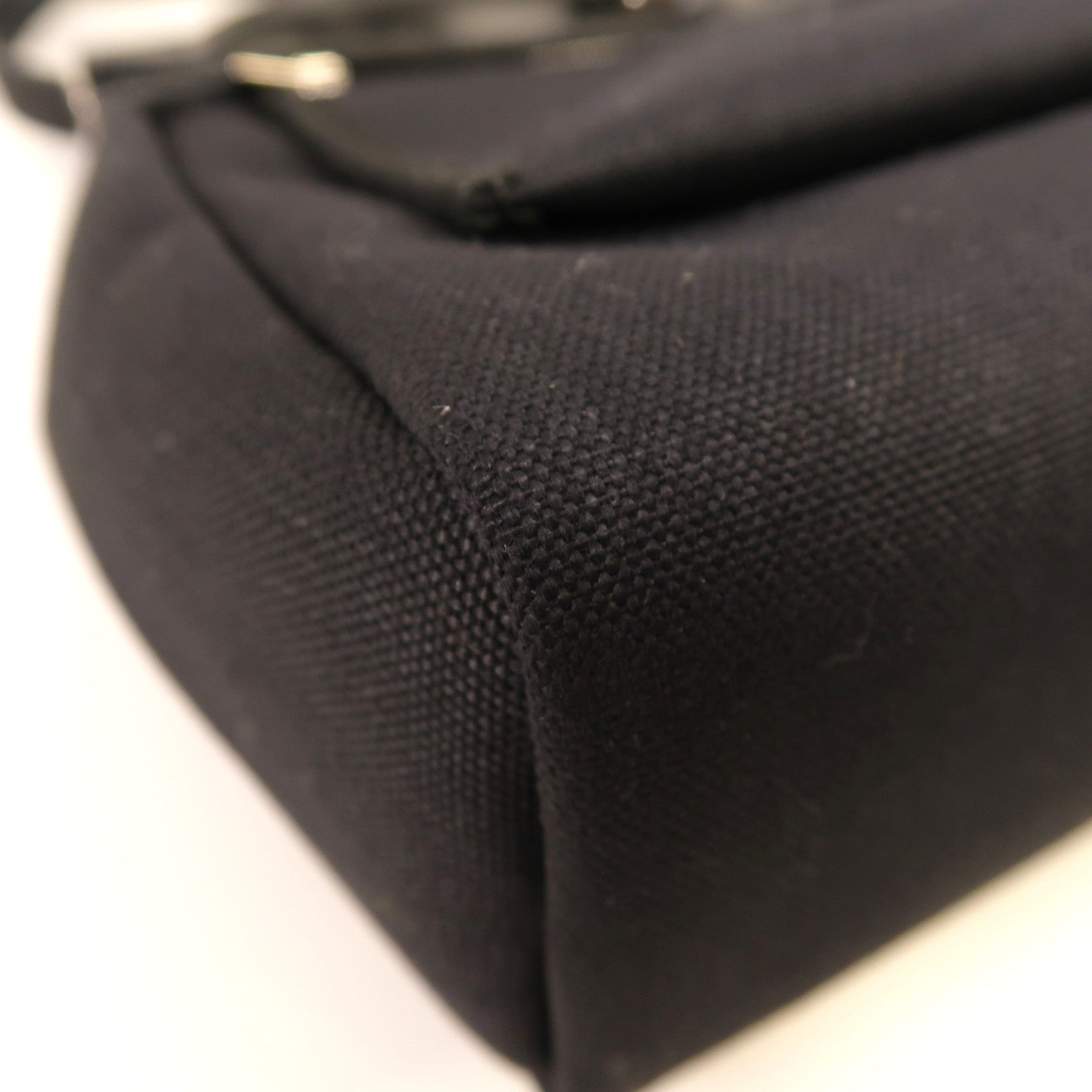 HERMES 【激減優惠】帆布Herbag PM銀扣手挽肩背兩用袋黑色