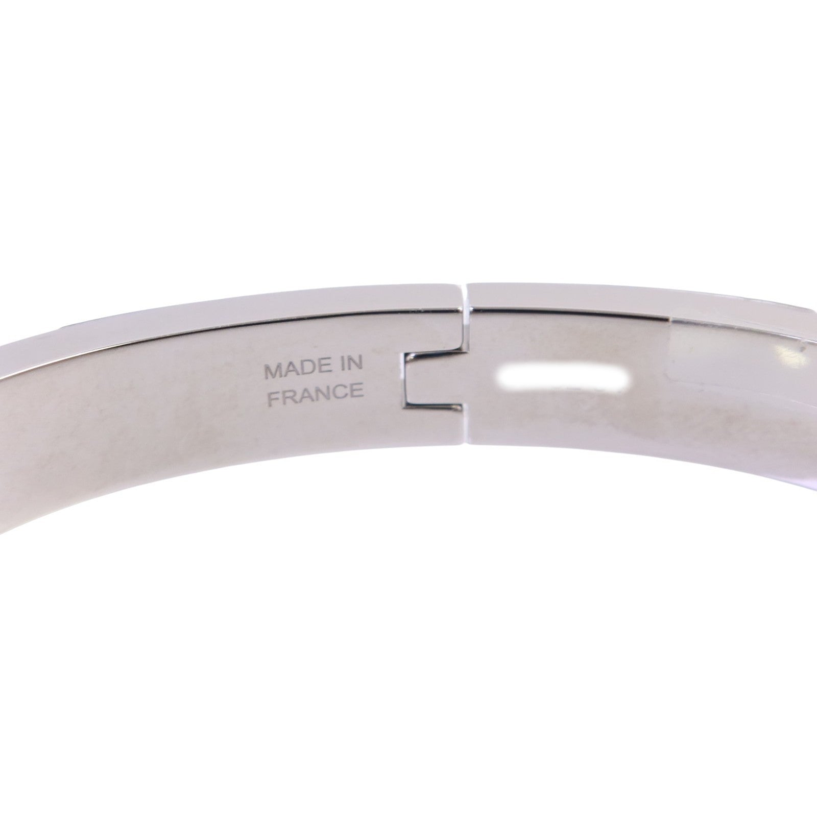 HERMES 金屬/琺瑯Mini Clic Kelly Bracelet銀扣手鏈