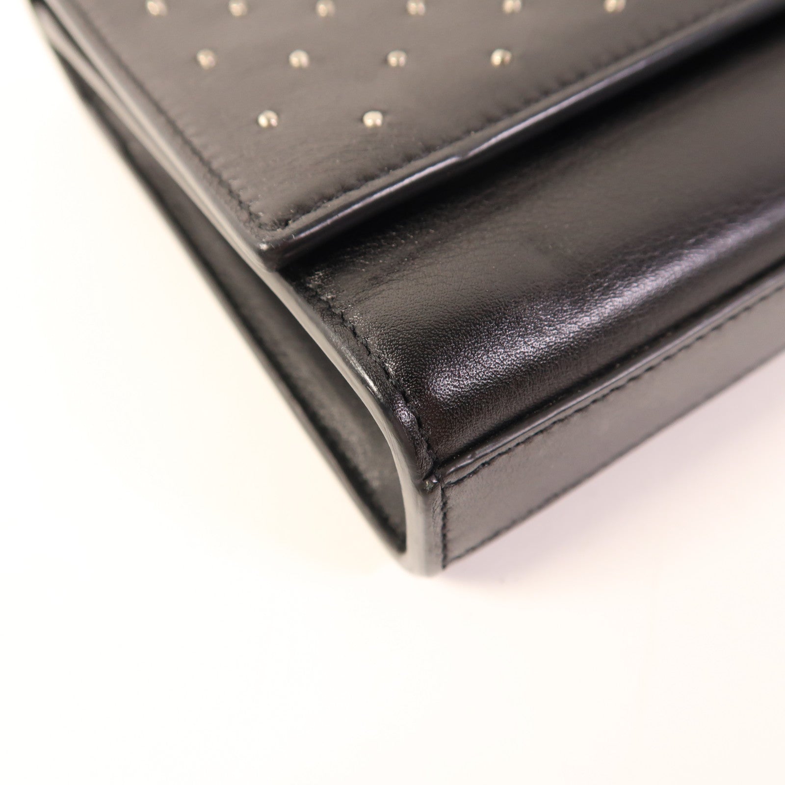 SAINT LAURENT 牛皮皮革Clutch Bag銀扣手拿包