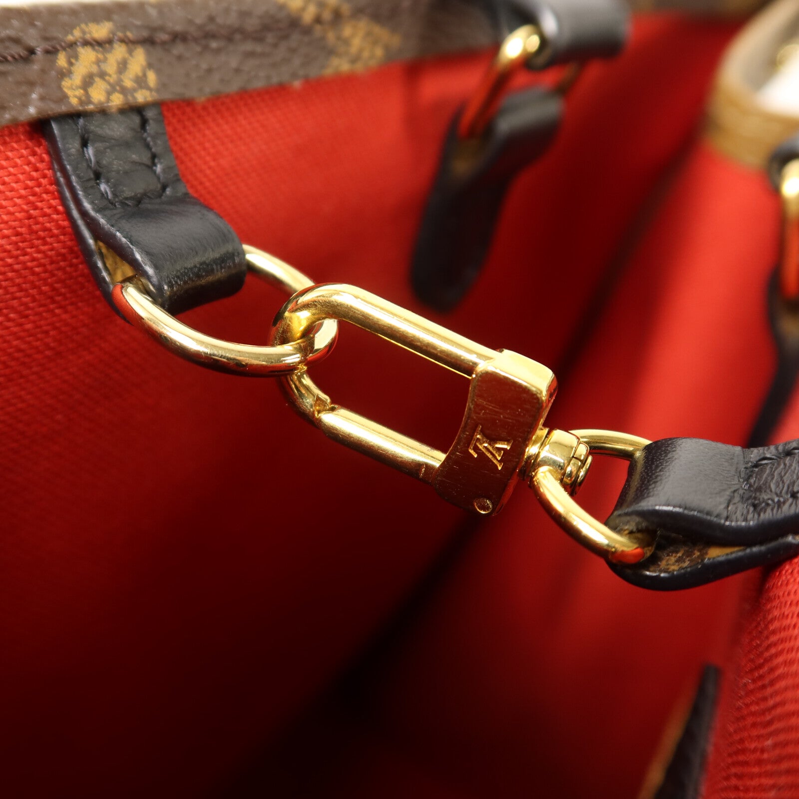 LOUIS VUITTON Monogram Giant/Monogram Reverse On The Go MM金扣手挽肩背兩用袋