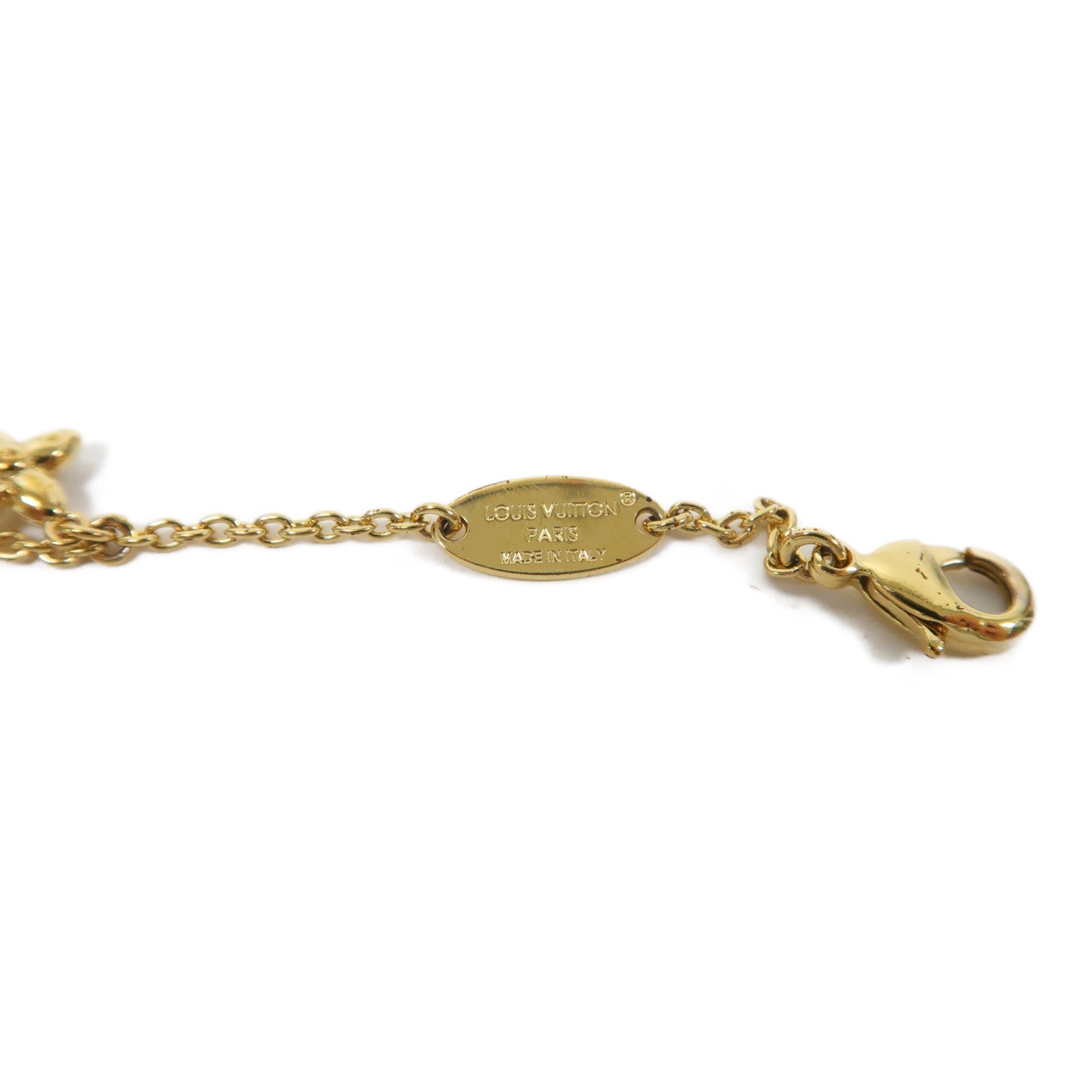 LOUIS VUITTON 金屬Floragram Bracelet手鏈金色/白色