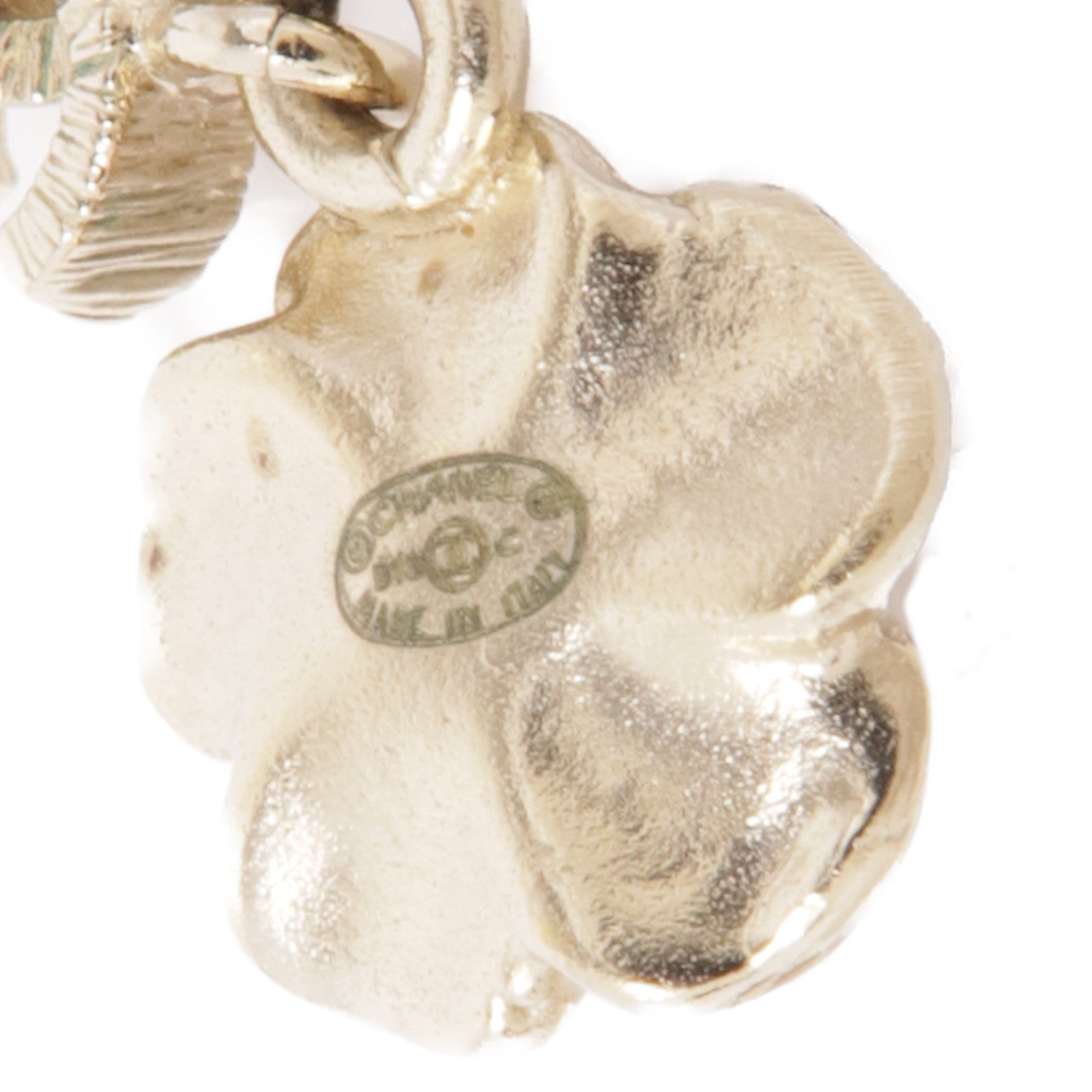 CHANEL CC Earrings Metal Gold Pink