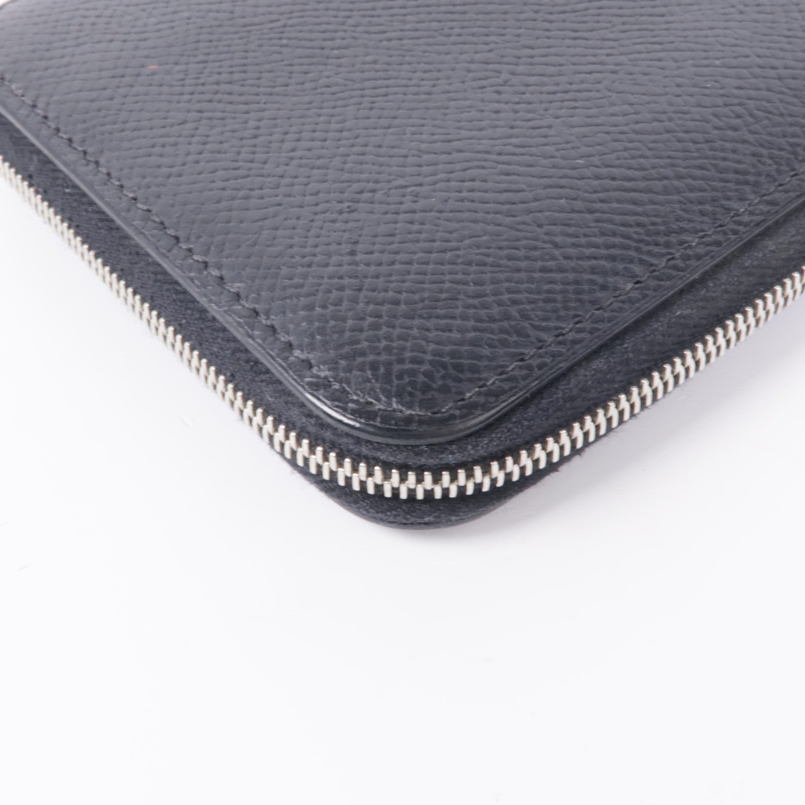 HERMES Epsom皮革Azap Silk In Compact銀扣錢包Noir