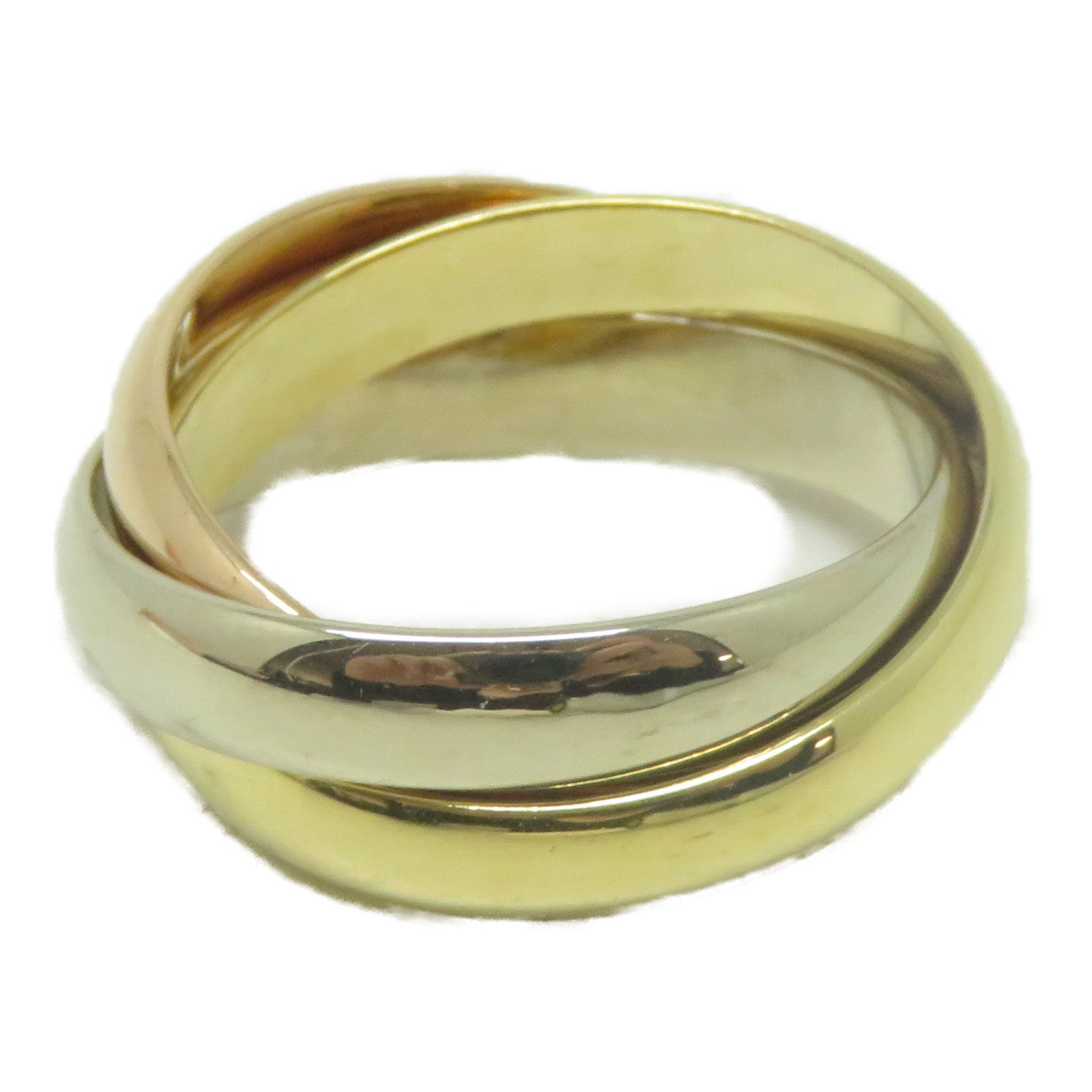 CARTIER 18K黃金/白金/玫瑰金Trinity戒指Cartier#50/US#5.25