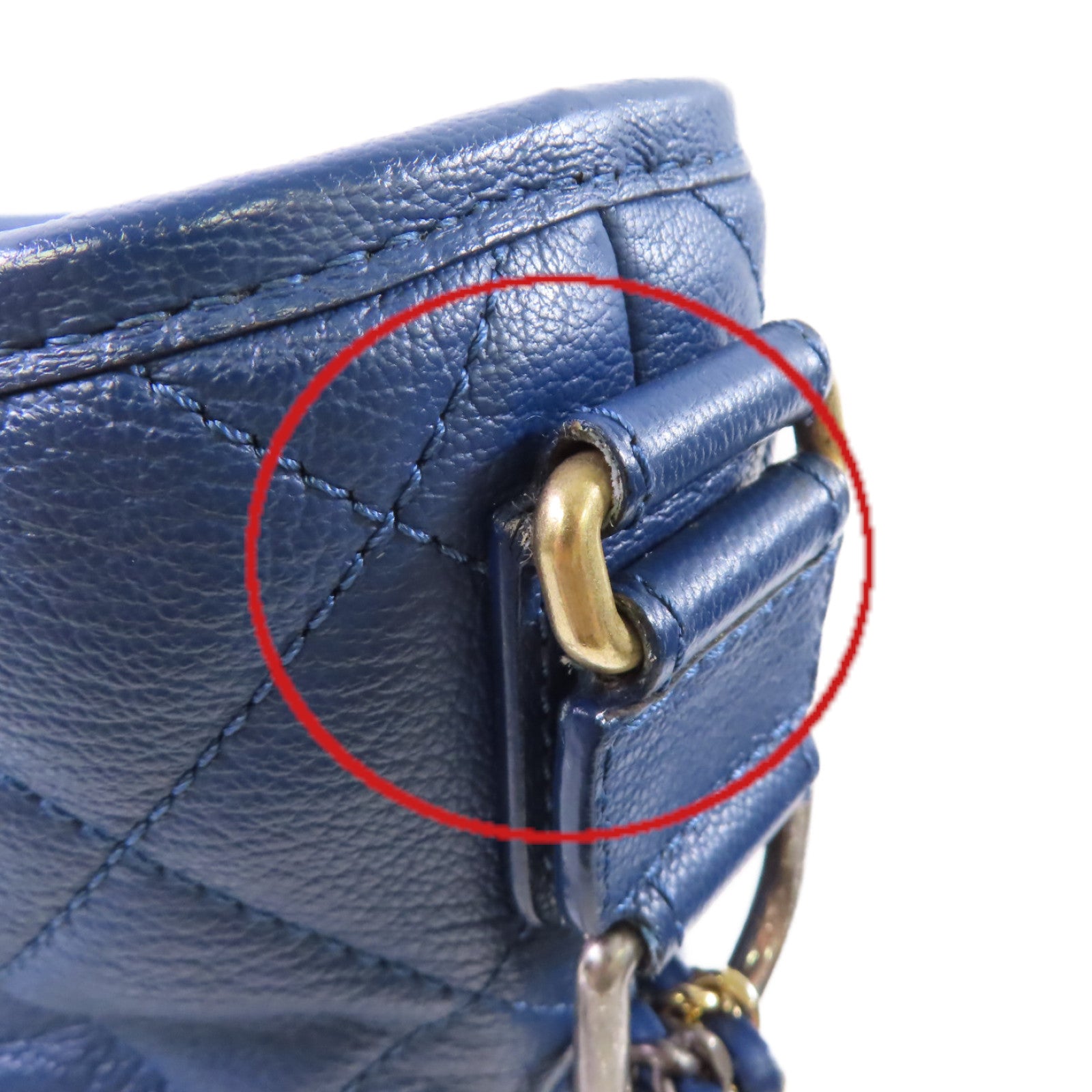 CHANEL 【激減優惠】菱格羊皮皮革Gabrielle MM Chain Shoulder Bag金扣鏈帶肩背袋藍色