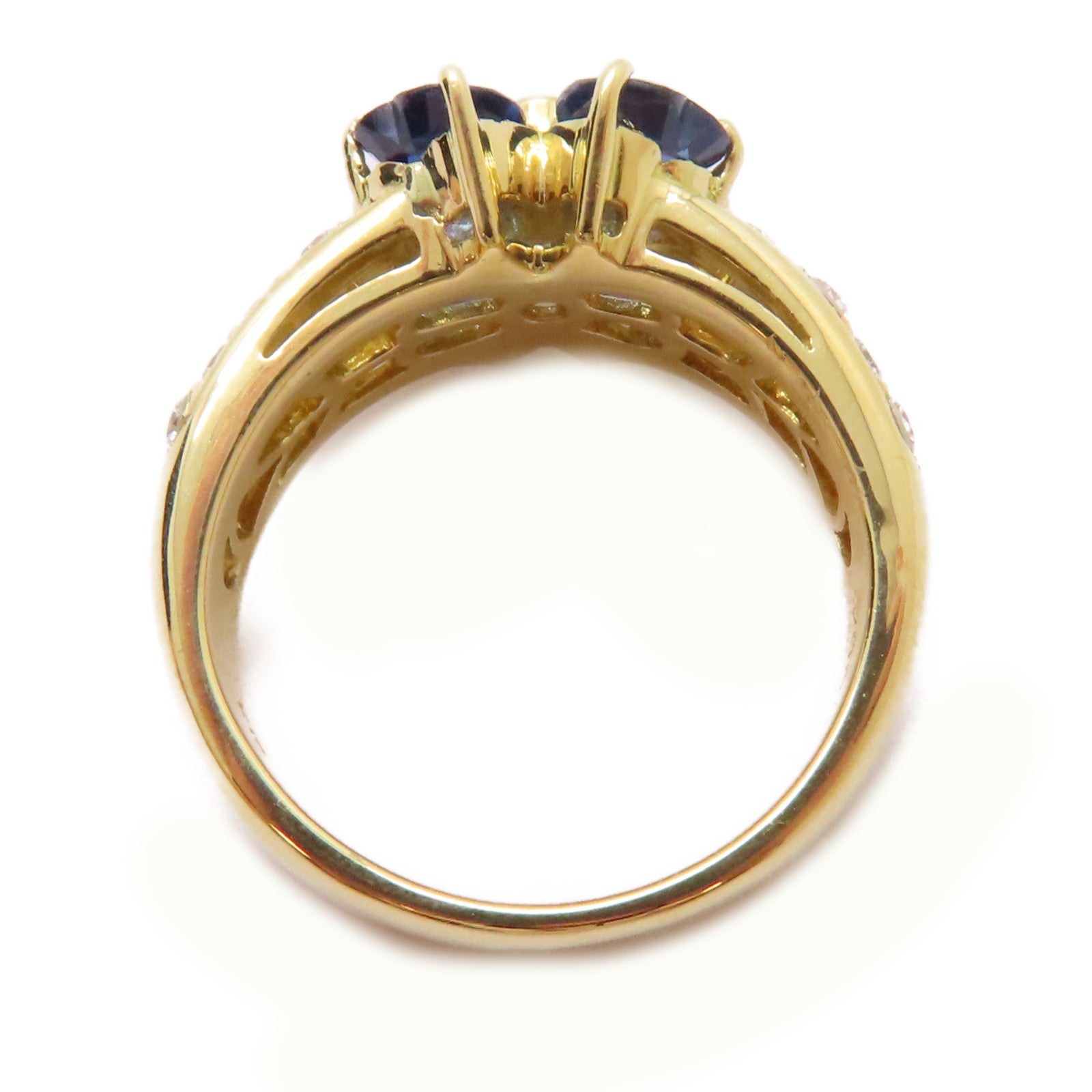 JEWELRY 【激減優惠】18K黃金/2.32ct藍寶石/0.64ct鑽石Sapphire Ring戒指US#5.75