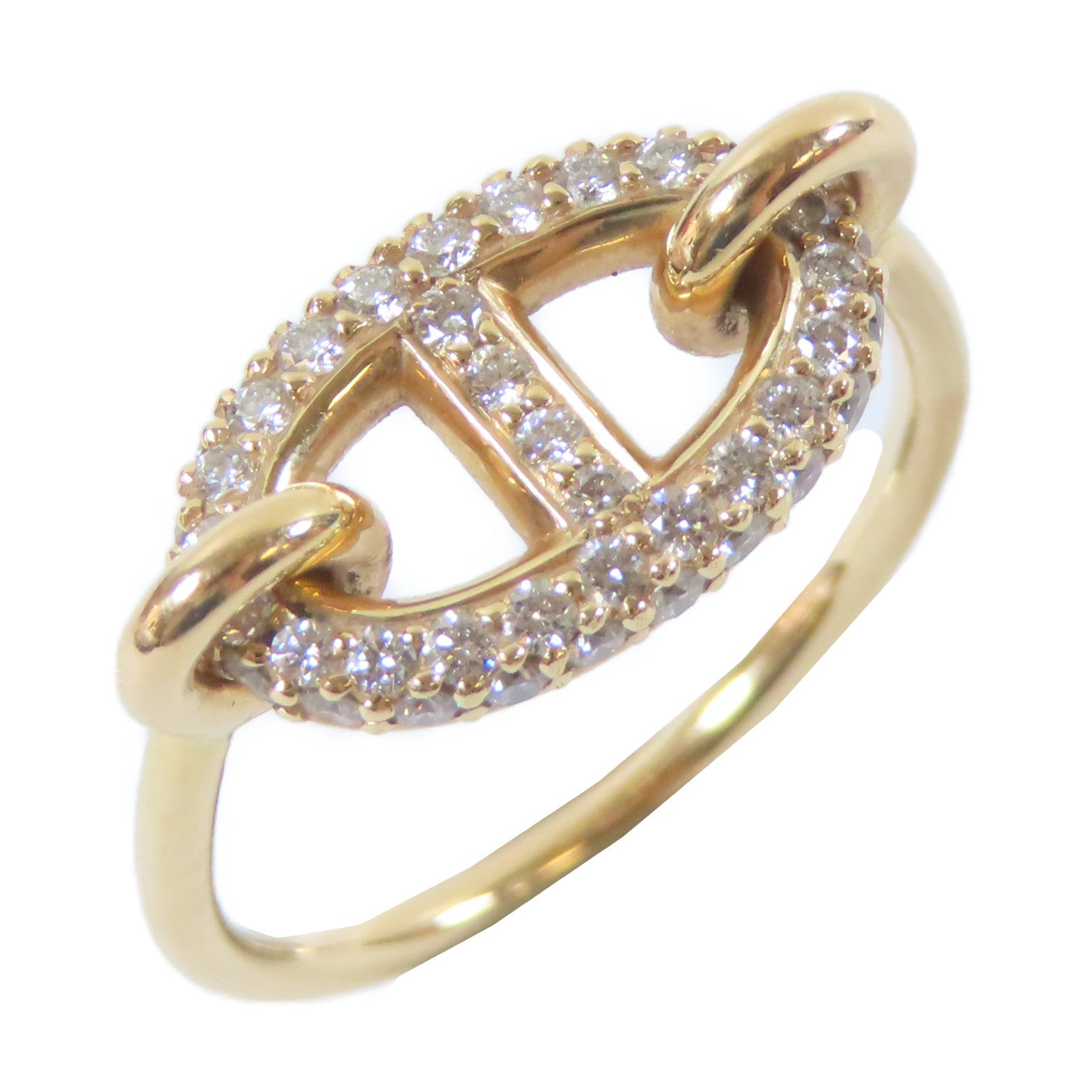 HERMES 18K玫瑰金Farandole Ring0.45ct鑽石戒指Hermes#51/US#5.75