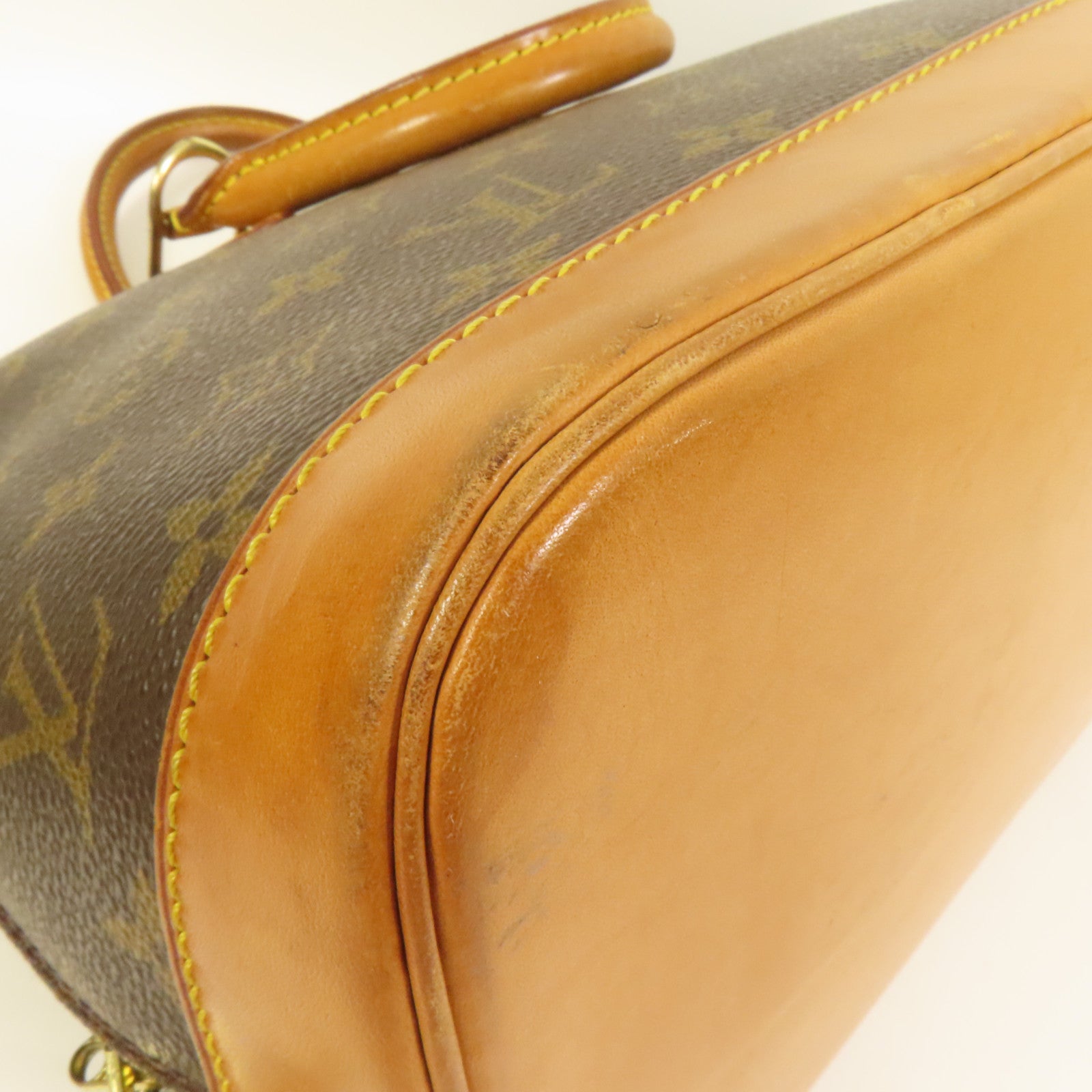 LOUIS VUITTON Monogram Alma金扣手挽袋棕色