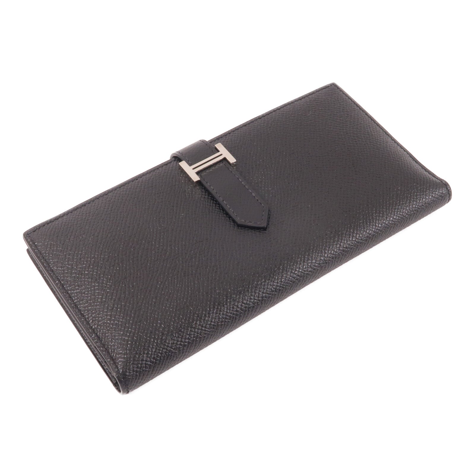 HERMES Epsom皮革Zipper long Wallet長錢包Noir