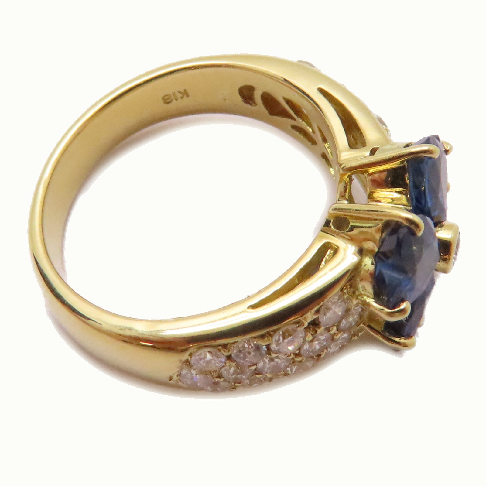 JEWELRY 【激減優惠】18K黃金/2.32ct藍寶石/0.64ct鑽石Sapphire Ring戒指US#5.75