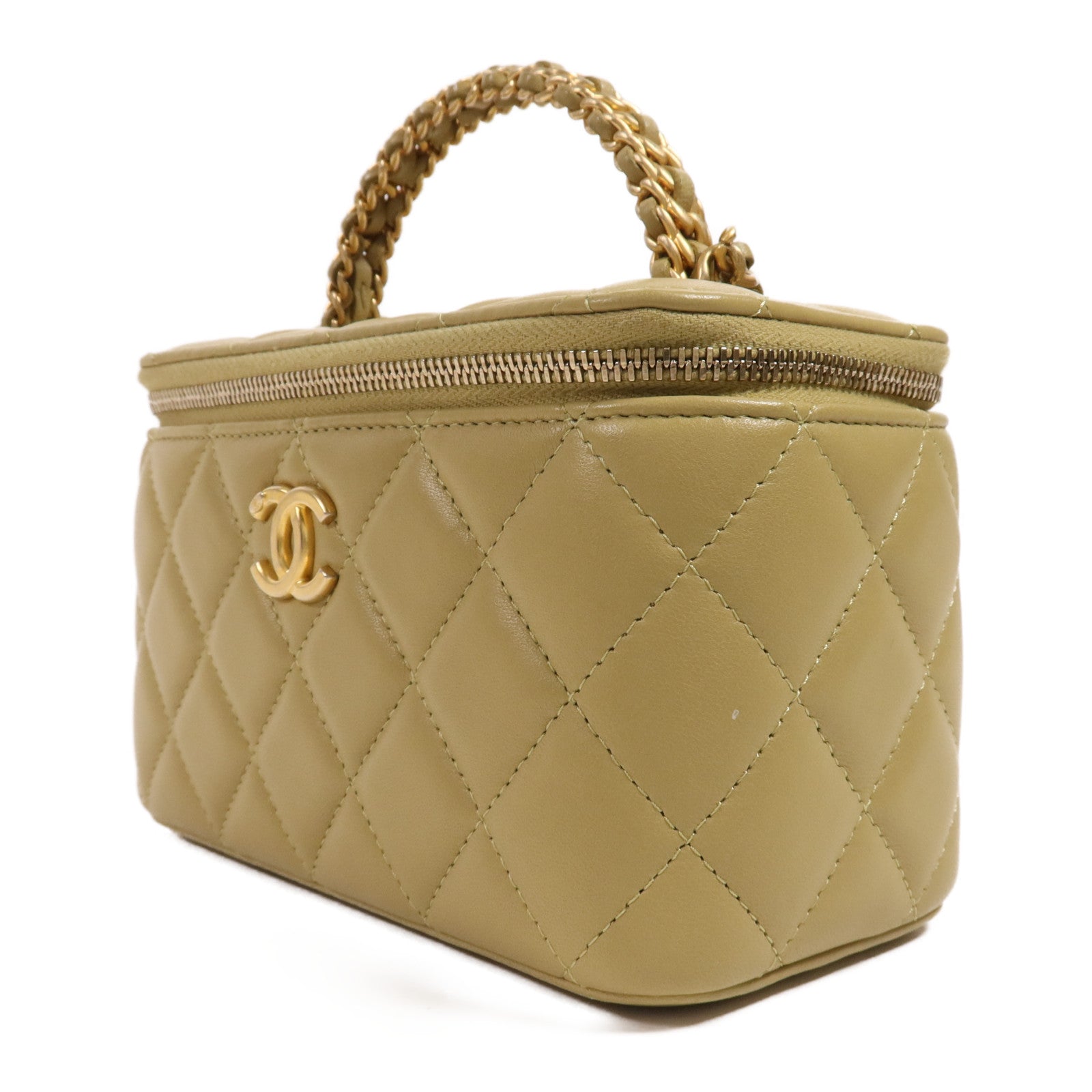 CHANEL 羊皮皮革Vanity Case金扣手挽肩背兩用袋