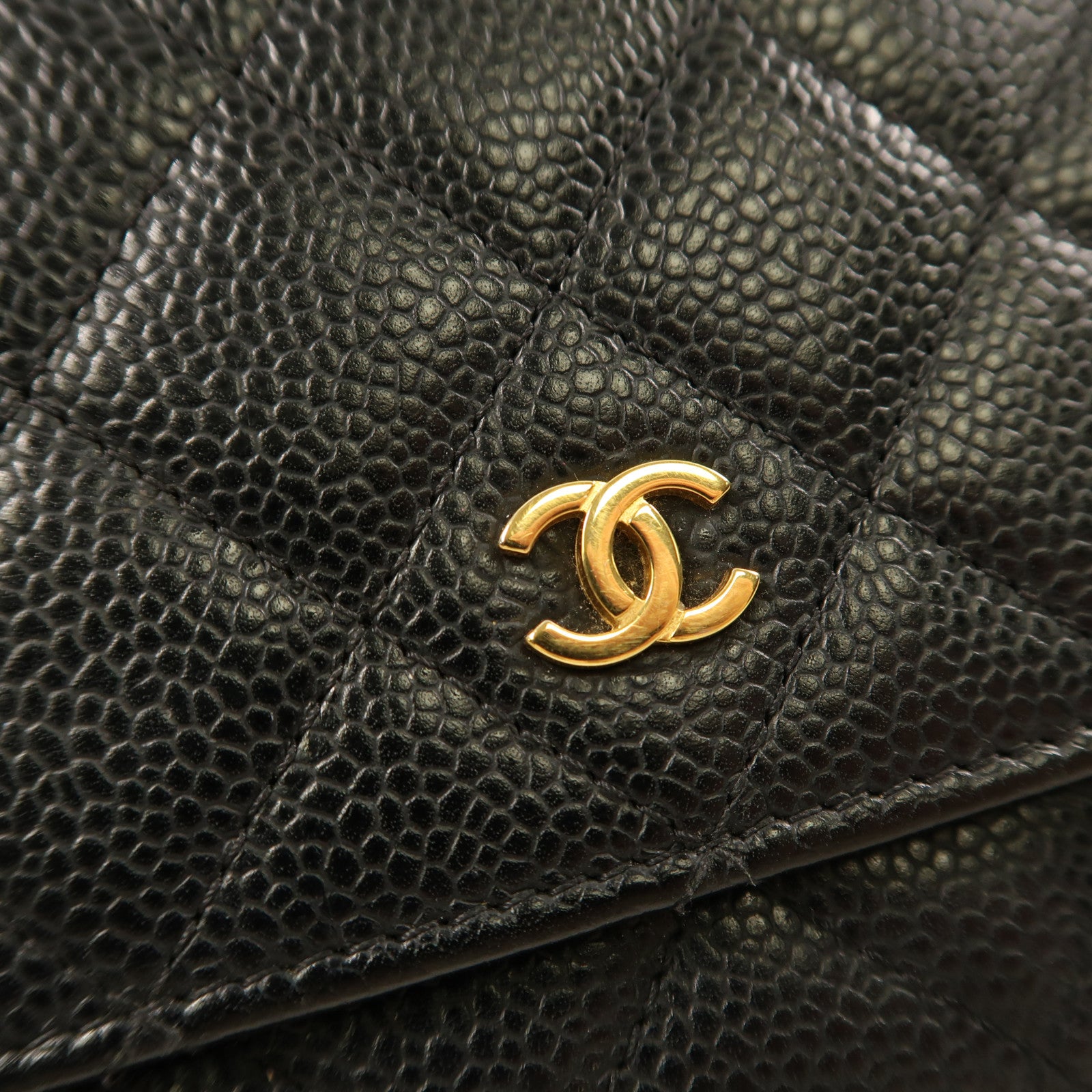 CHANEL 牛皮皮革Wallet On Chain金扣鏈帶肩背袋黑色