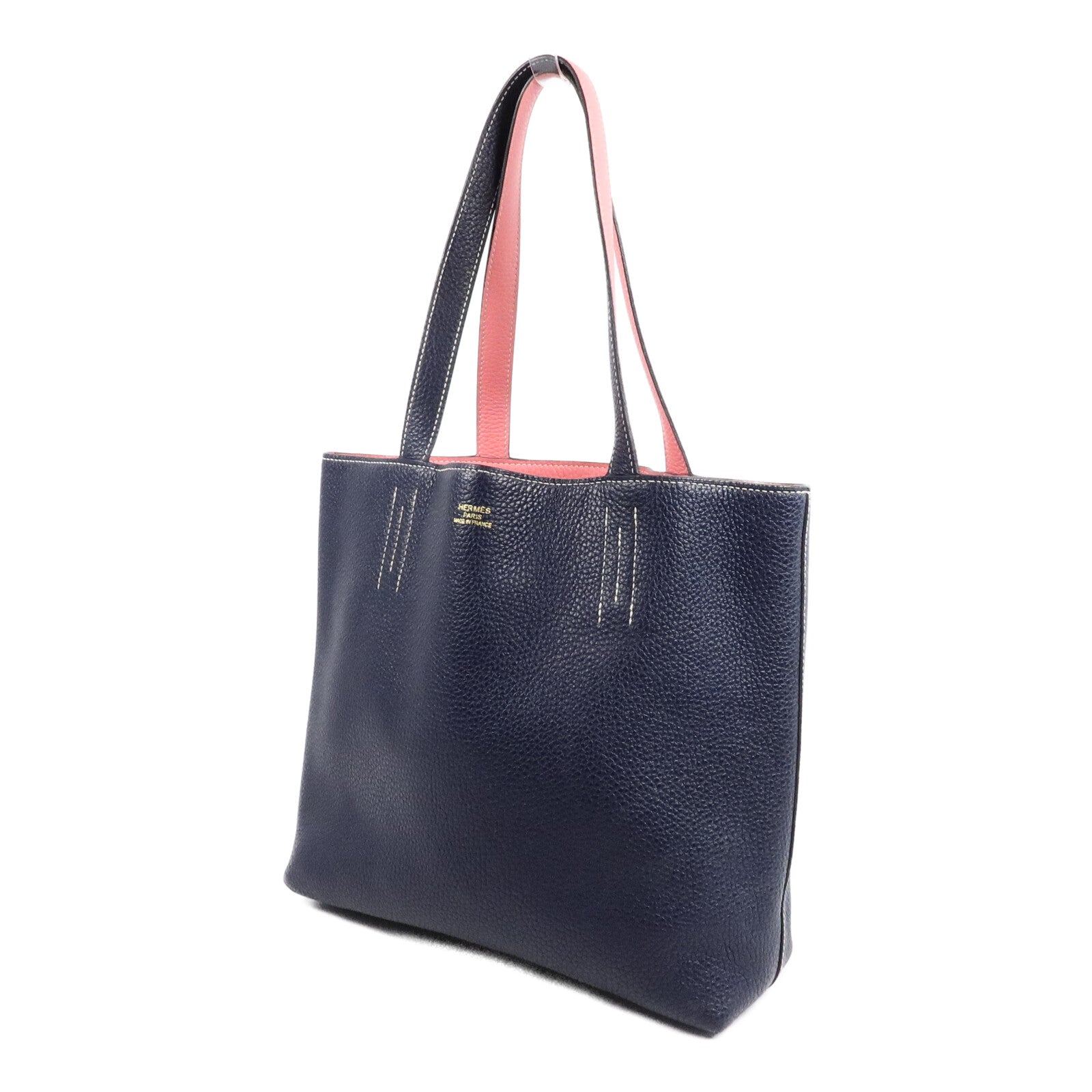 HERMES Clemence皮革Double Sens 28肩背袋/手挽袋Blue Nyui/Azalee