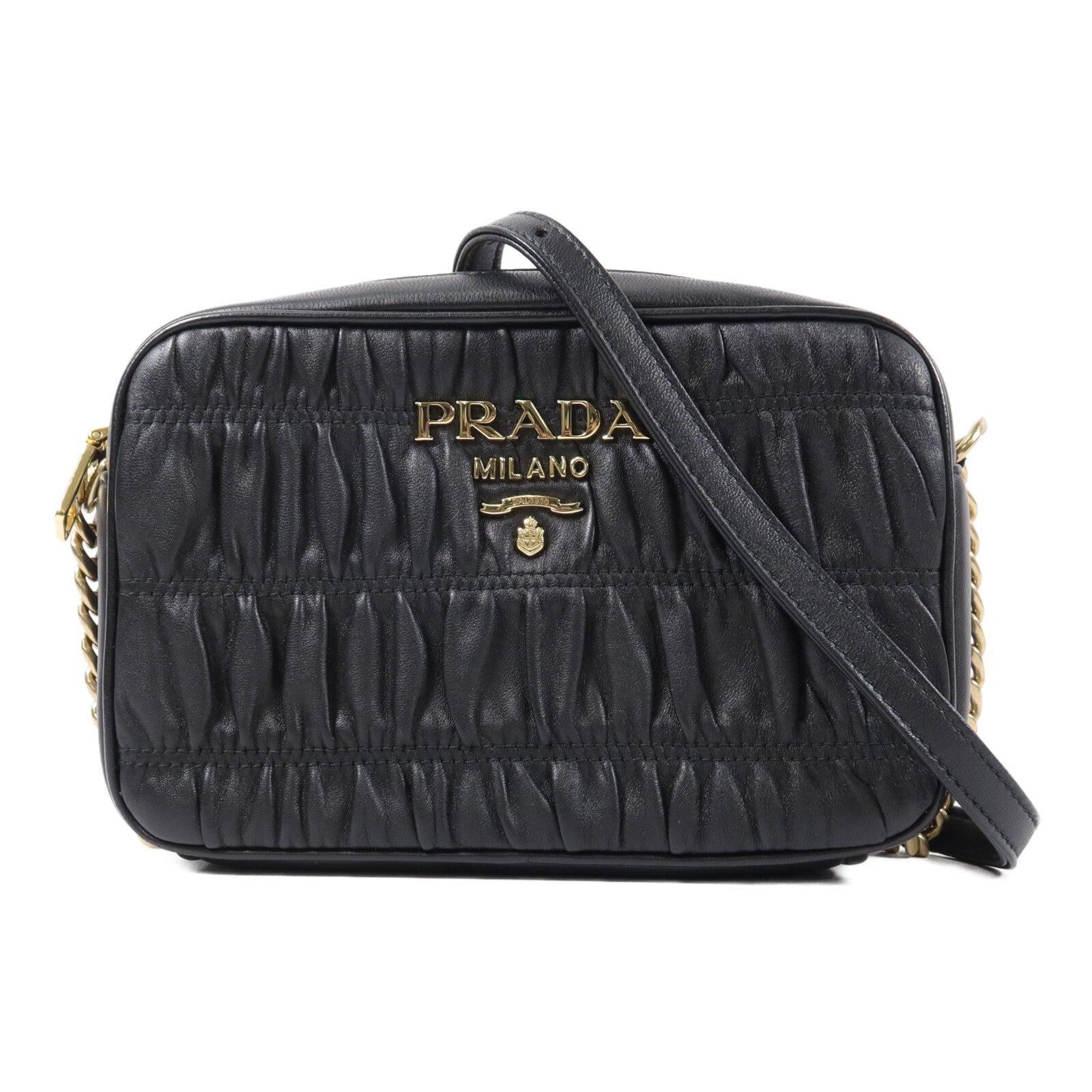 PRADA 牛皮皮革Shoulder Bag鏈帶肩背袋
