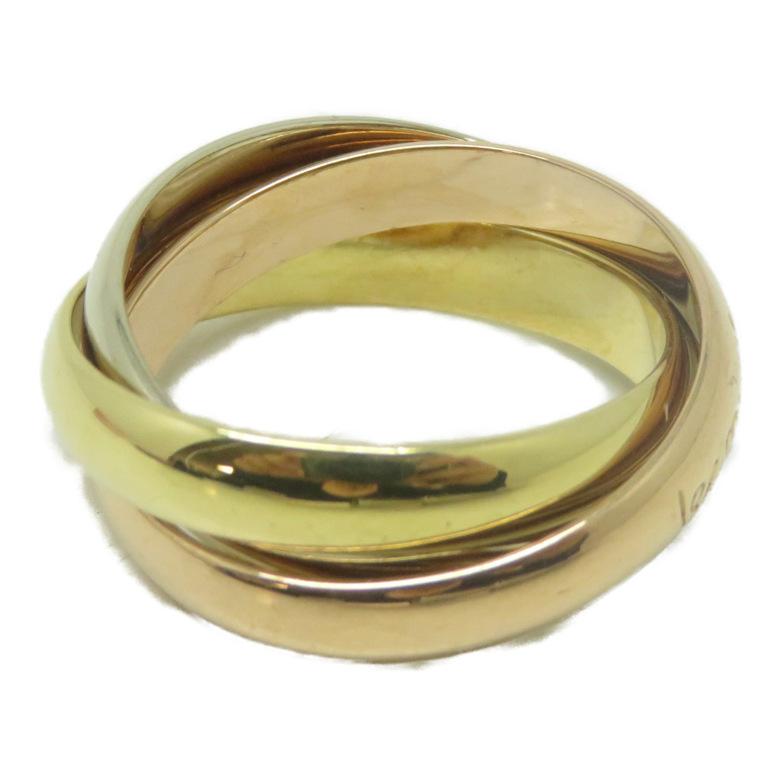 CARTIER 18K黃金/白金/玫瑰金Trinity戒指Cartier#50/US#5.25