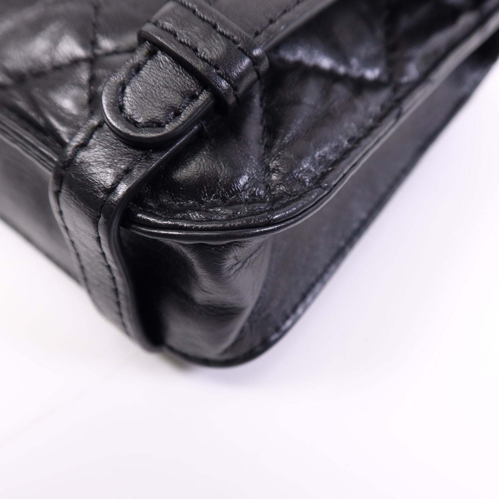 CHANEL 牛皮皮革Chain Shoulder Bag金扣鏈帶手挽肩背兩用袋