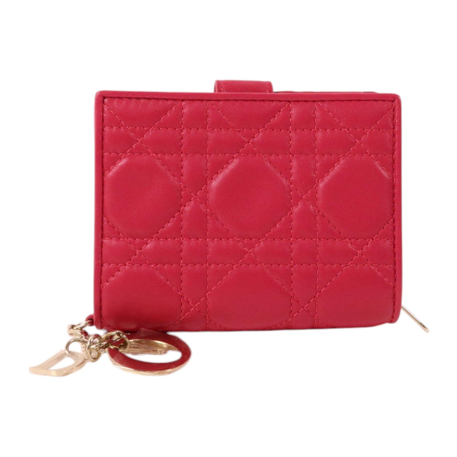 Dior 羊皮皮革Lady Dior Wallet金扣錢包