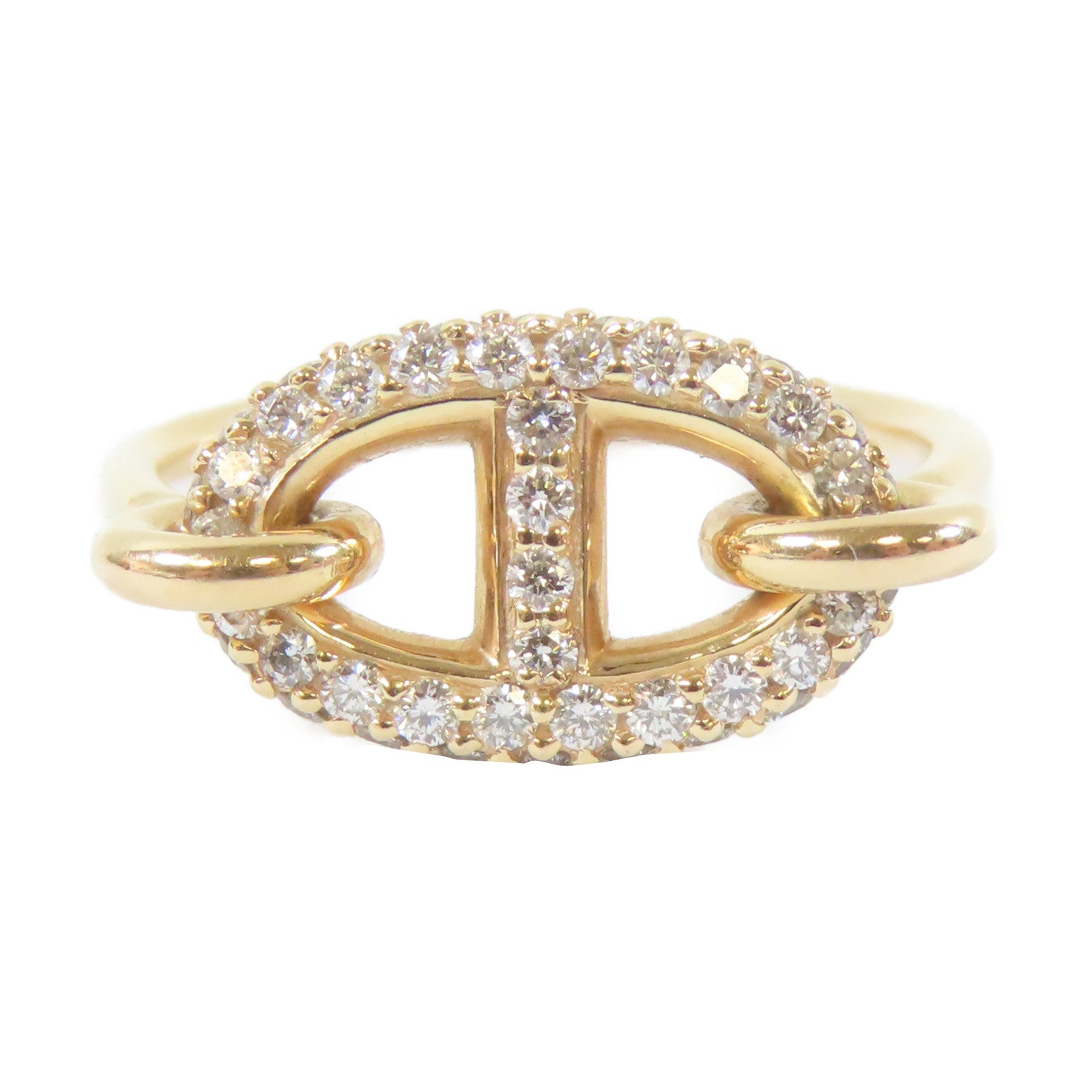 HERMES 18K玫瑰金Farandole Ring0.45ct鑽石戒指Hermes#51/US#5.75