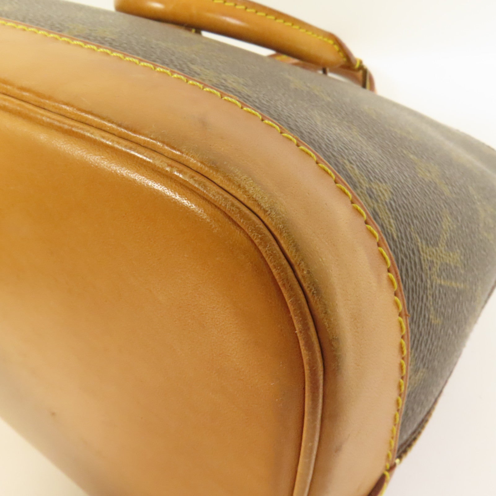 LOUIS VUITTON Monogram Alma金扣手挽袋棕色