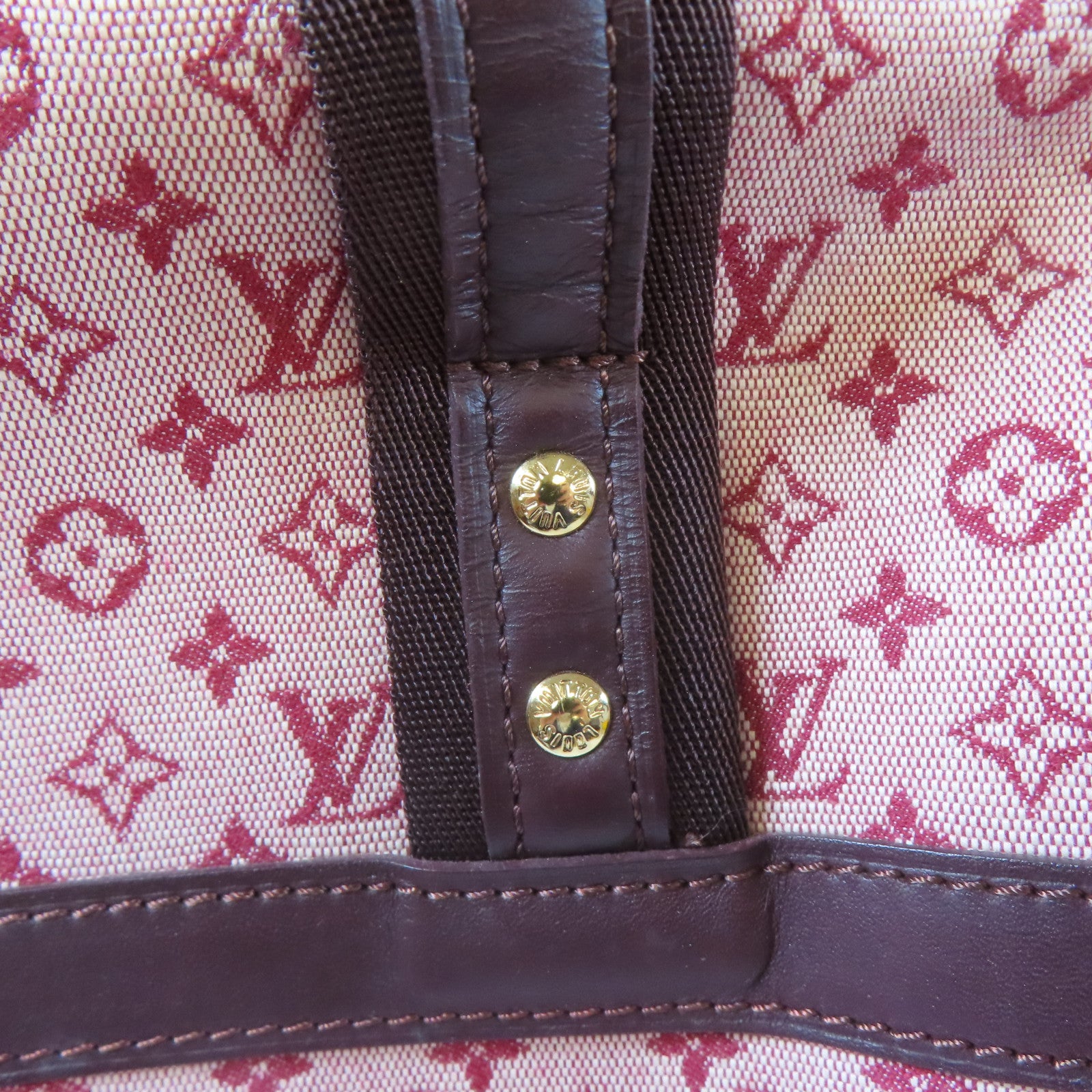 LOUIS VUITTON Monogram Mini Josephine GM金扣手挽袋紅色