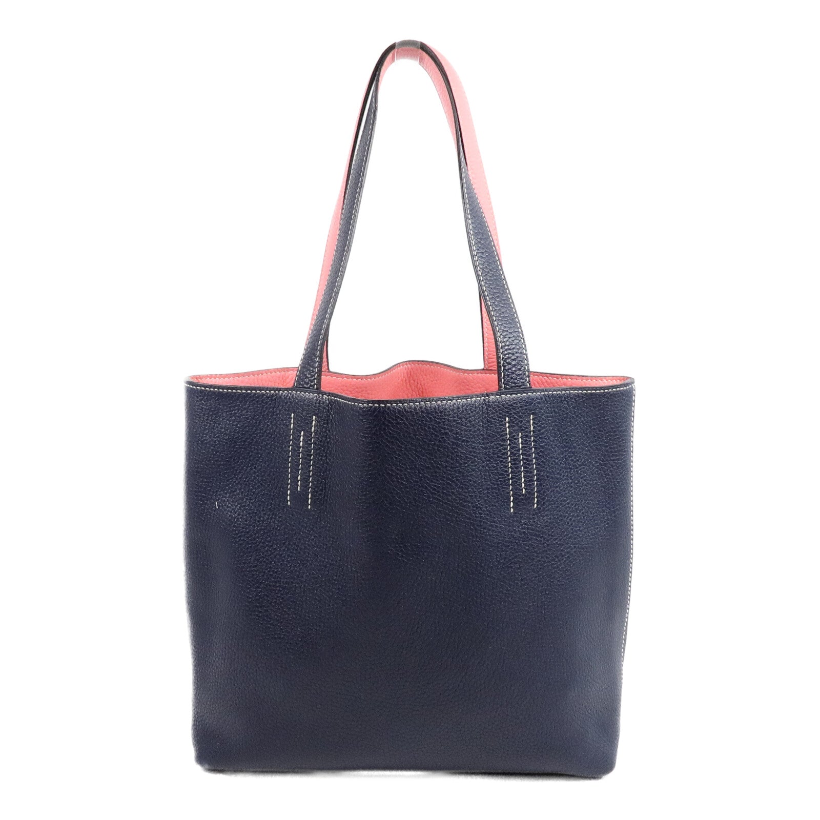 HERMES Clemence皮革Double Sens 28肩背袋/手挽袋Blue Nyui/Azalee