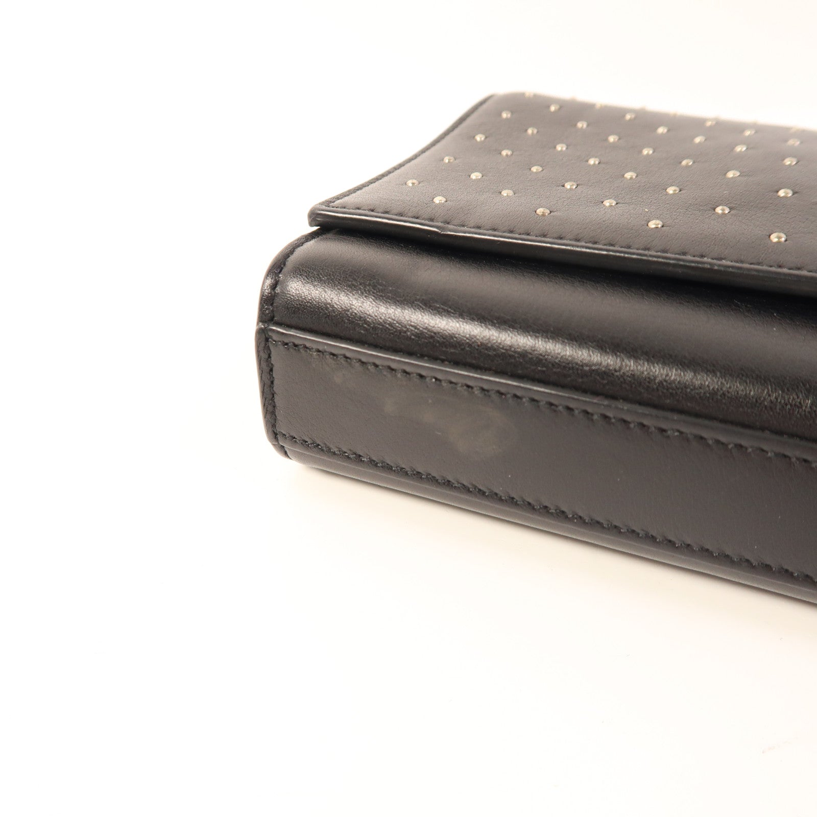 SAINT LAURENT 牛皮皮革Clutch Bag銀扣手拿包