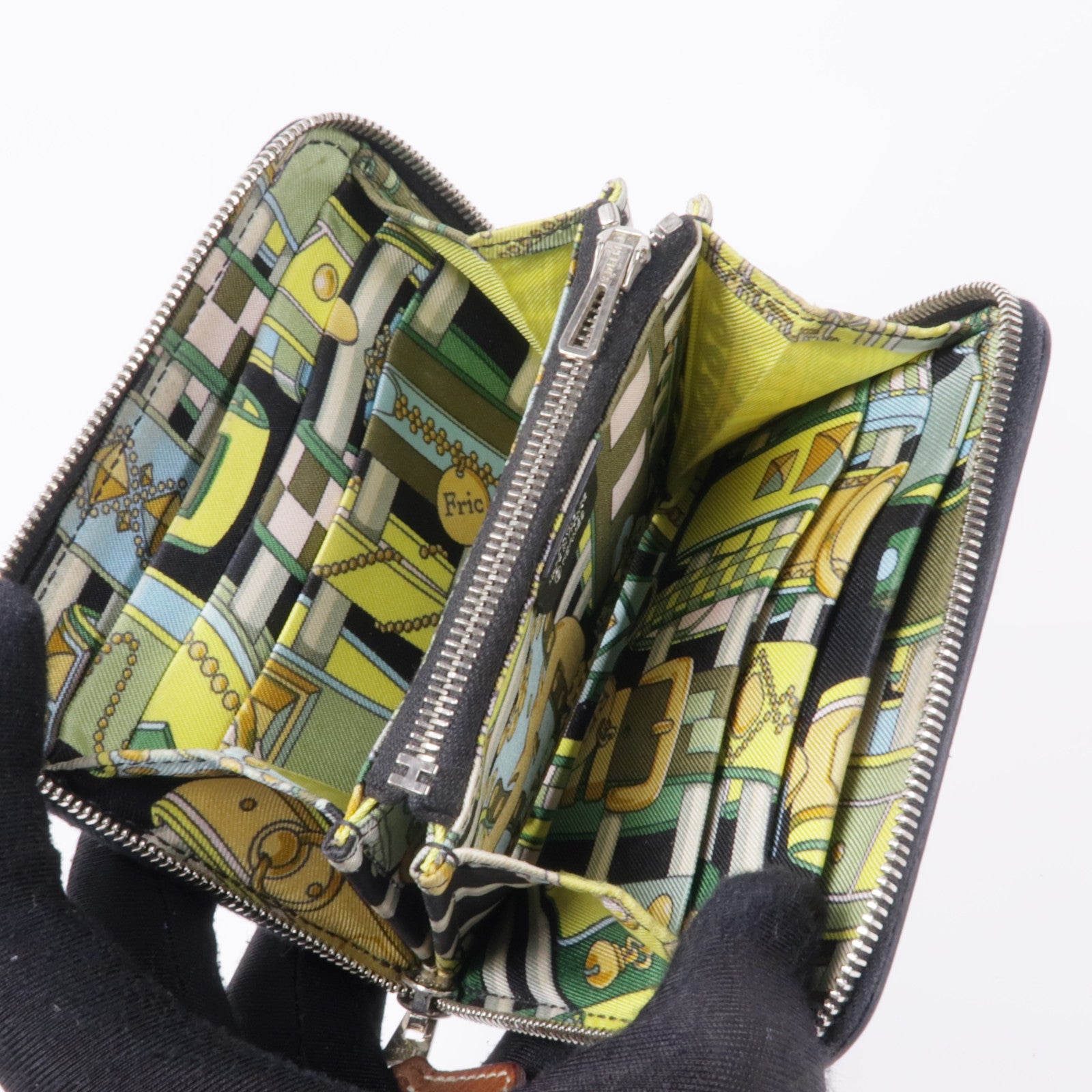 HERMES Epsom皮革Azap Silk In Compact銀扣錢包Noir