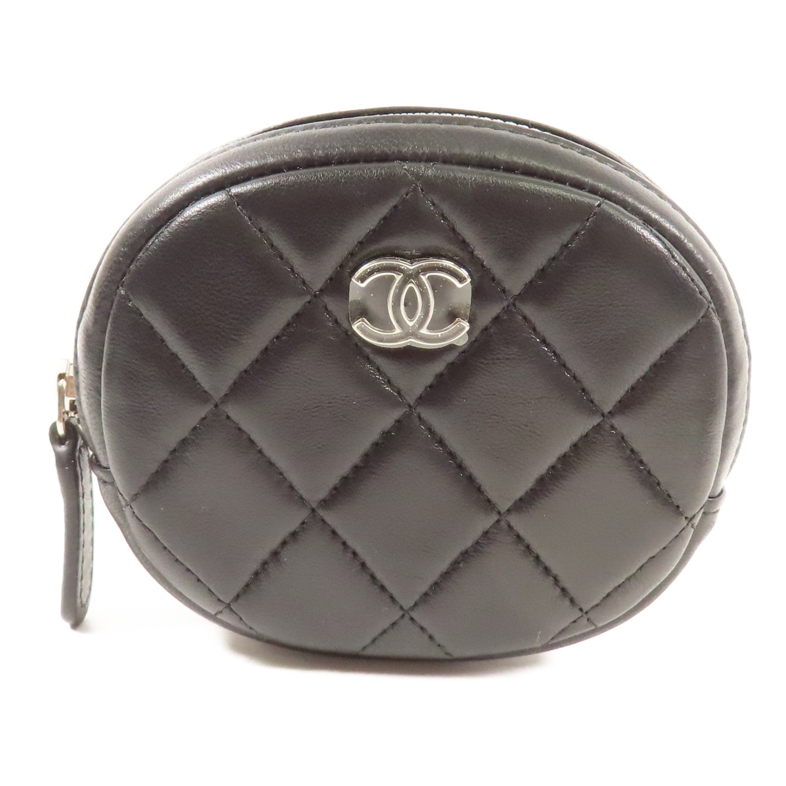 CHANEL 羊皮皮革Coin Case銀扣零錢包
