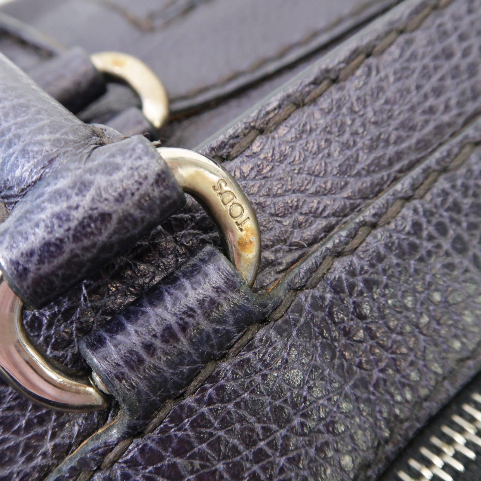 TOD’S 【激減優惠】牛皮皮革Handbag手挽袋深藍色