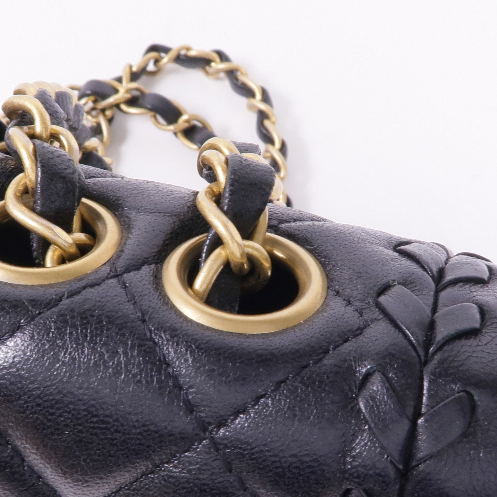 CHANEL 【激減優惠】牛皮皮革Chain Shoulder金扣鏈帶肩背袋