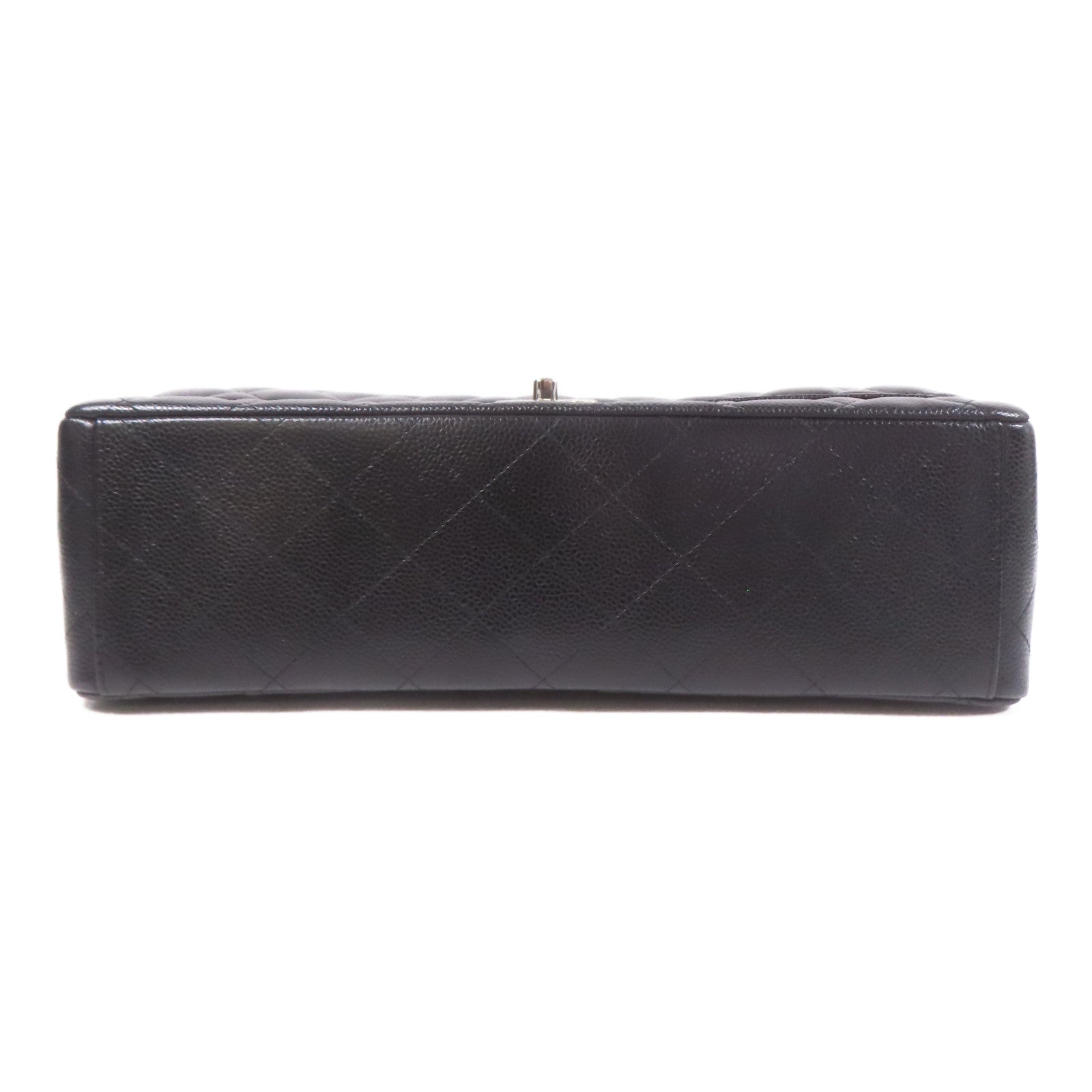 CHANEL 牛皮皮革Maxi Classic銀扣肩背袋